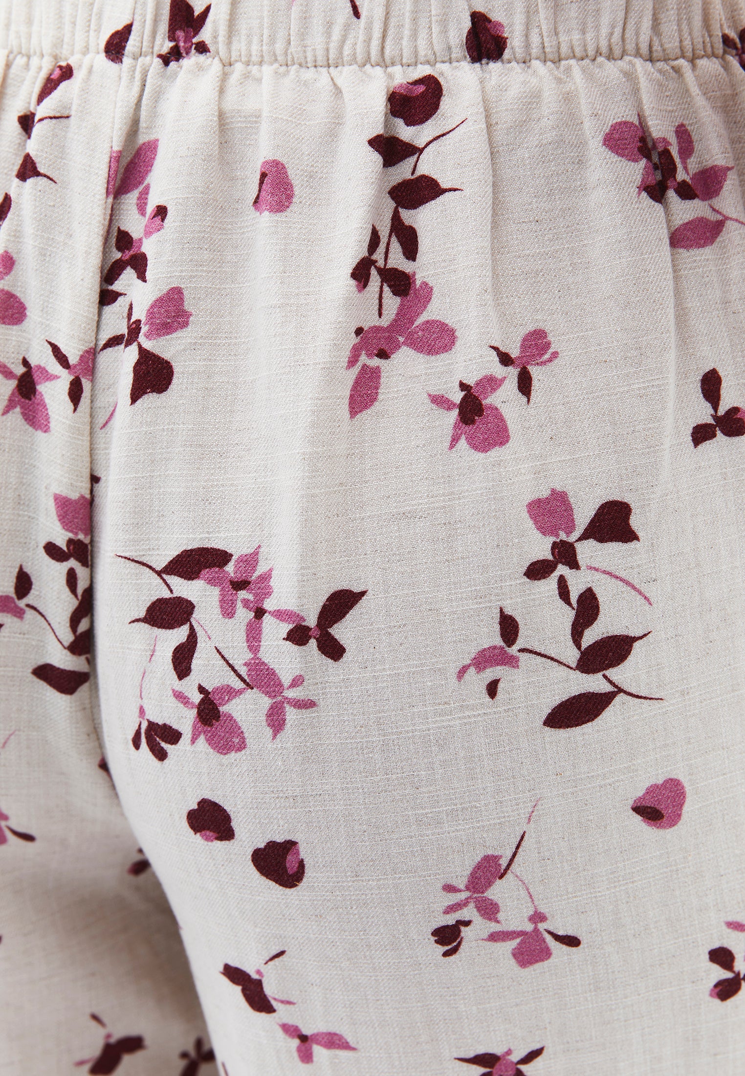 Wide Leg High Waist Trouser With Tie - FLOWER PRINT