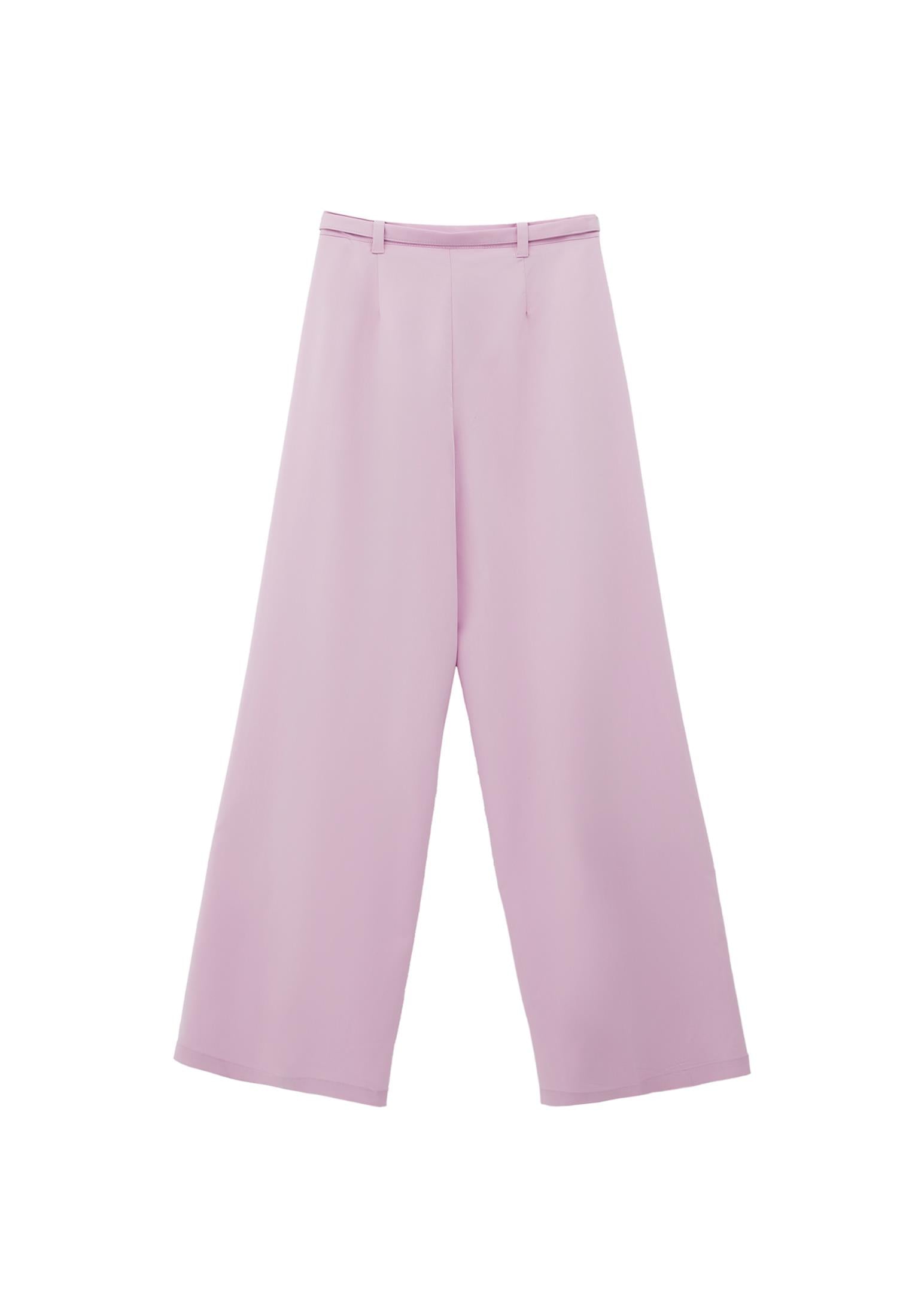 High Waist Wide Leg Pants - FRAGRANT LILAC