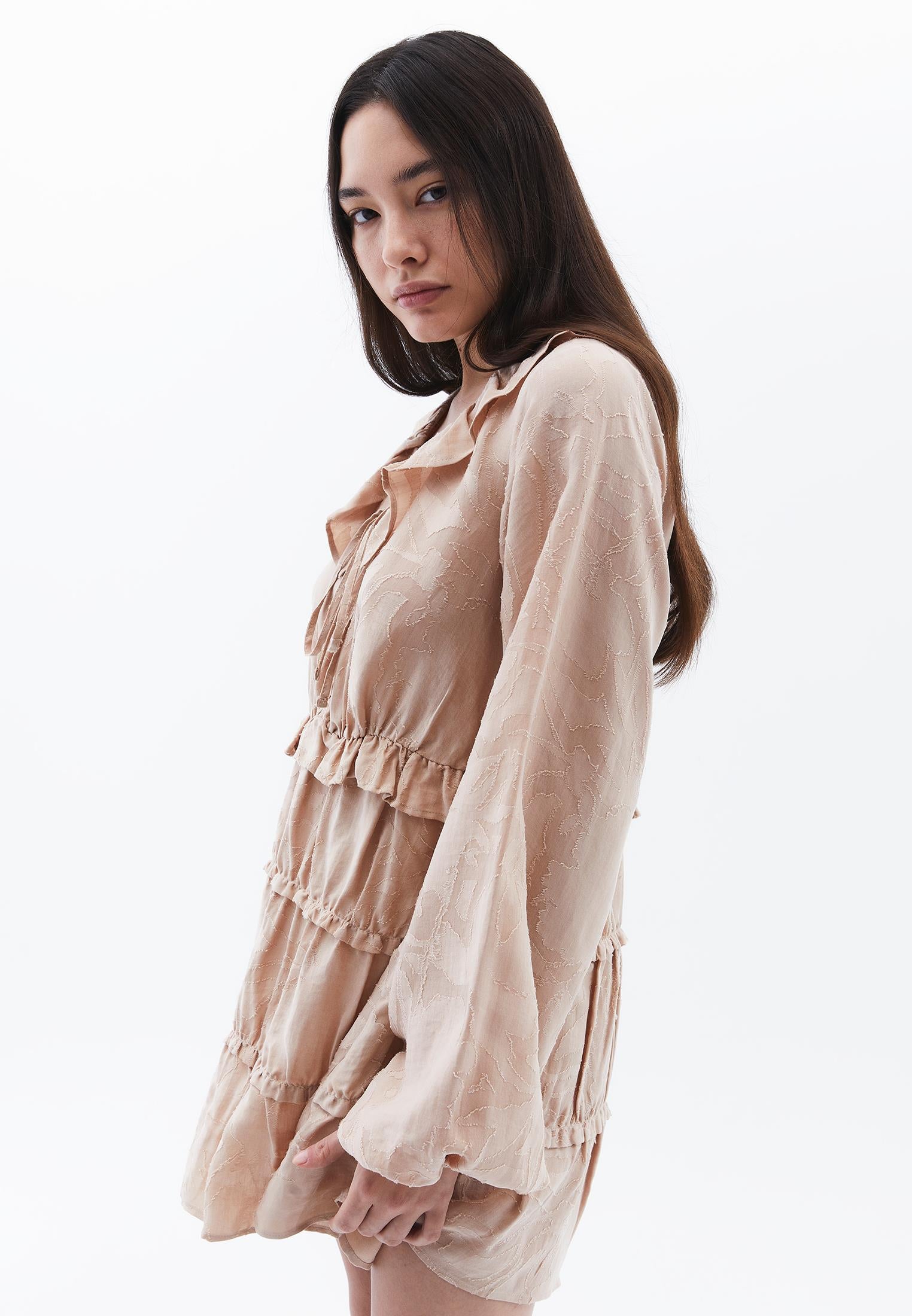 Mini Dress With Balloon Sleeves - FRAPPE