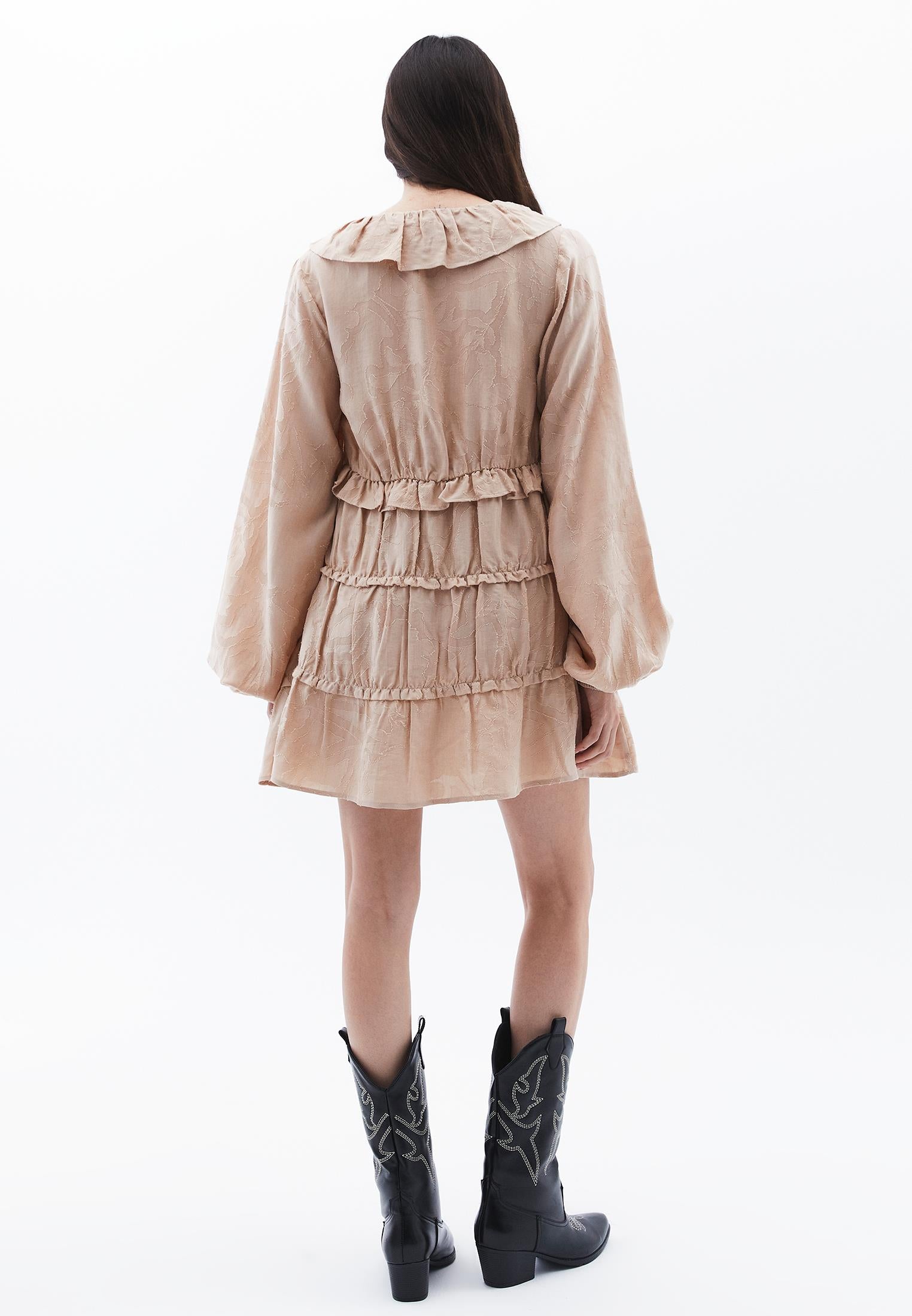 Mini Dress With Balloon Sleeves - FRAPPE