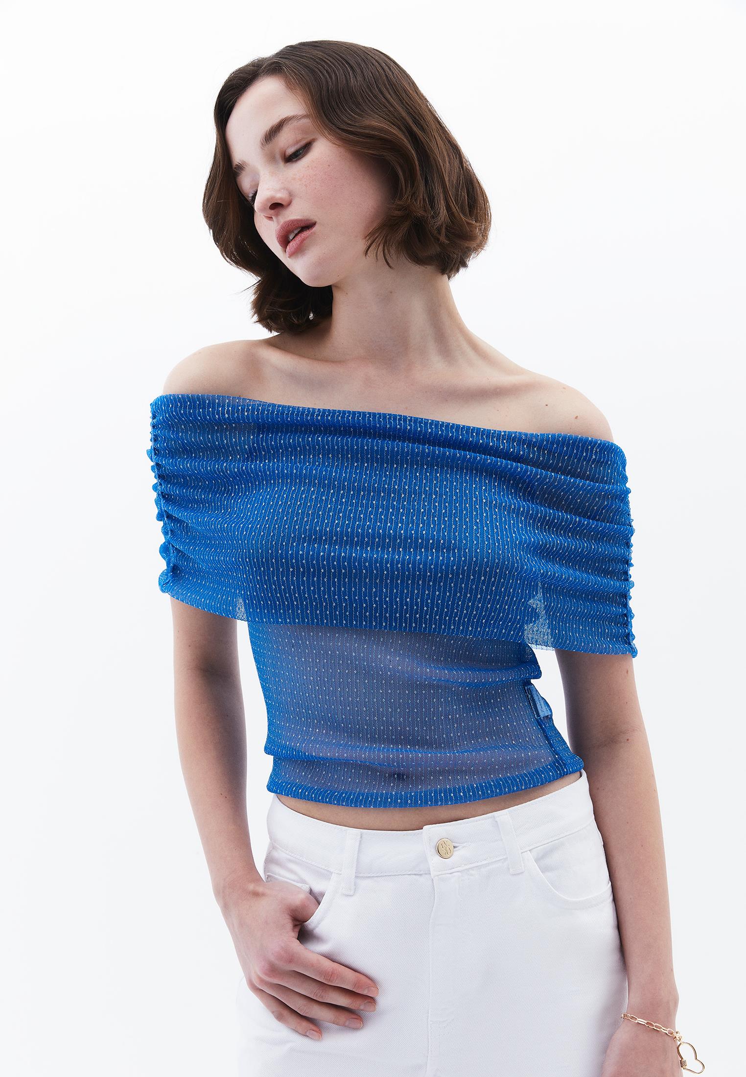 Standard Blouse With Dropped Shoulder - FRENCH BLUE
