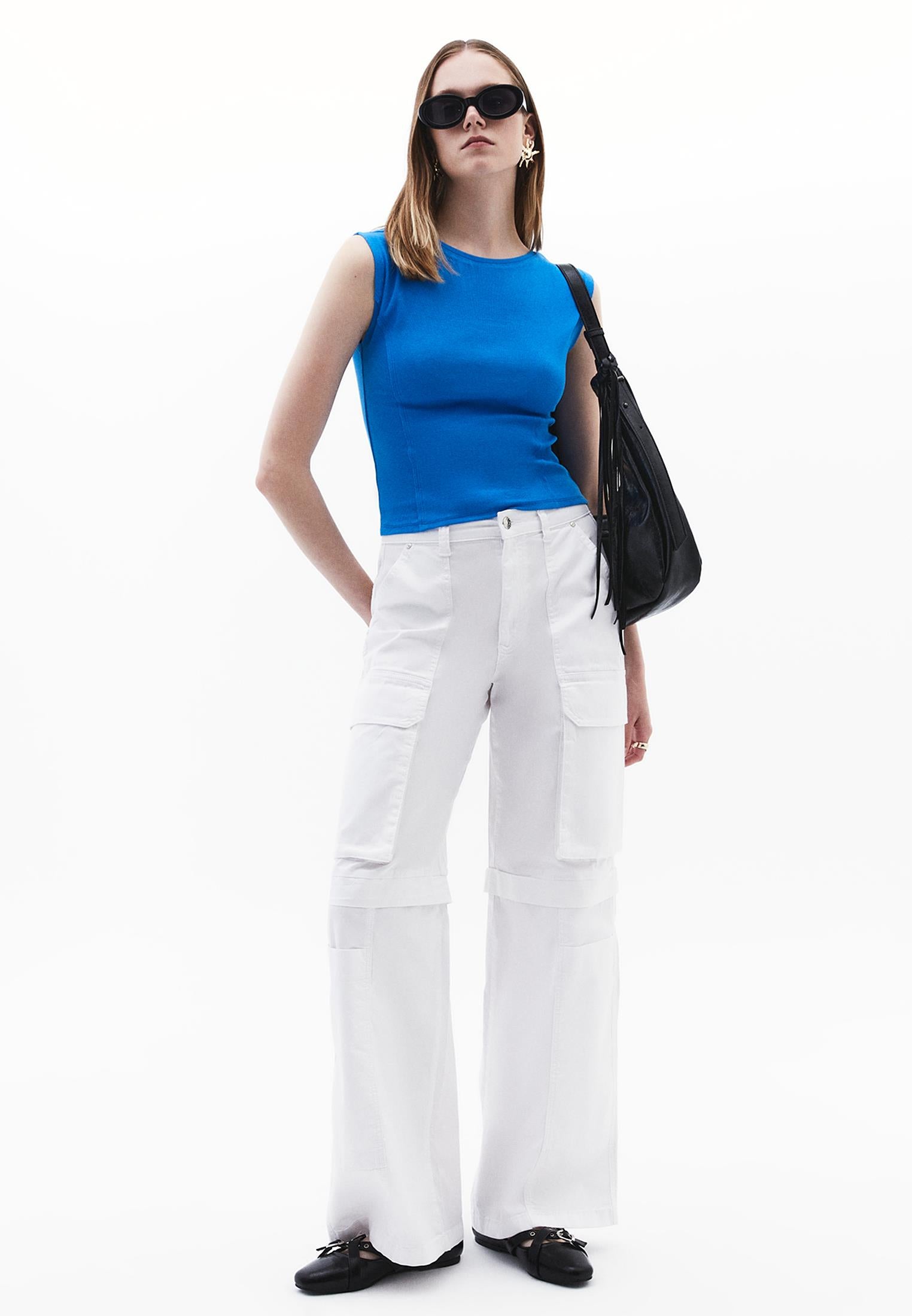 Boat Neck Short Sleeve T-Shirt - FRENCH BLUE