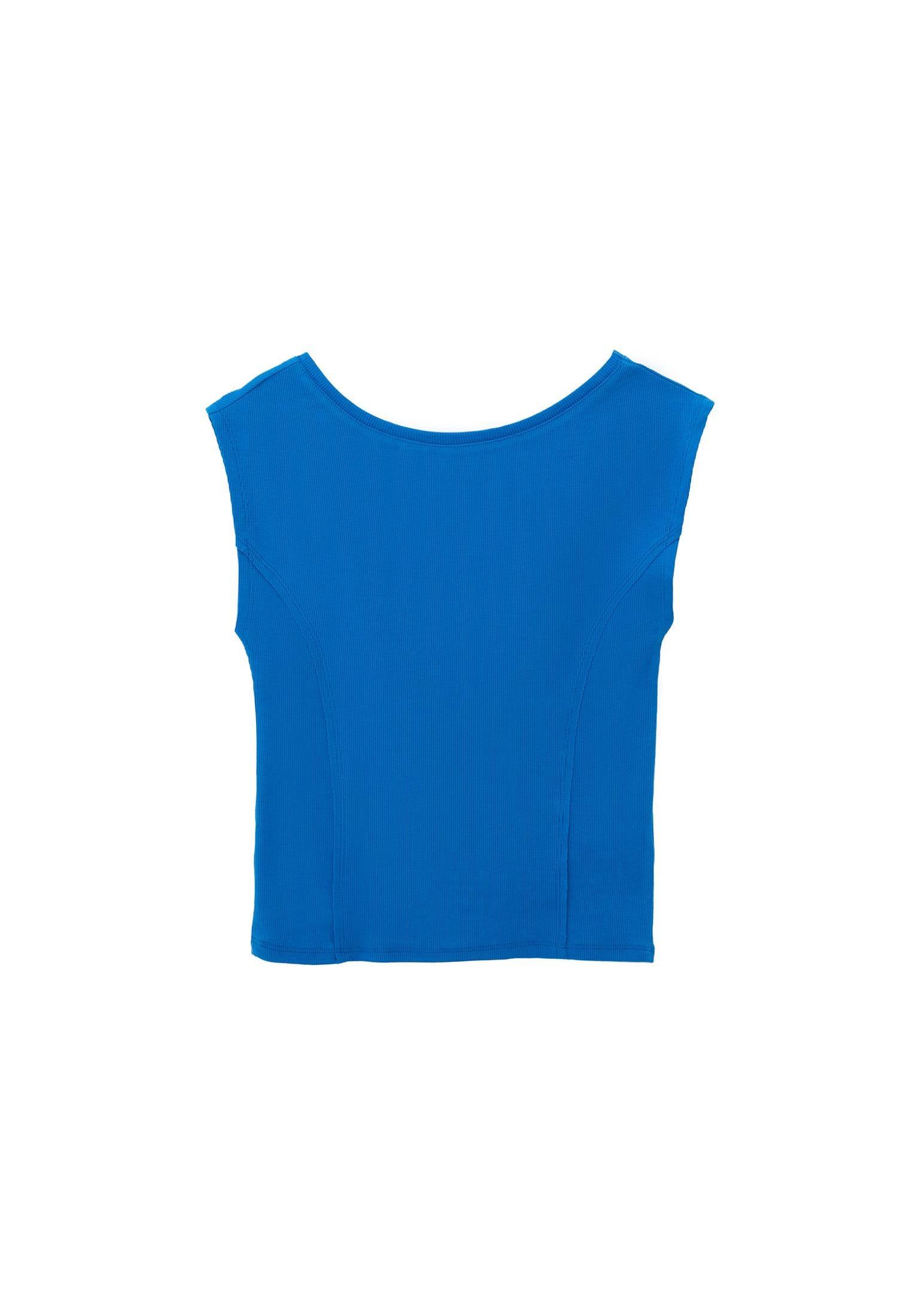 Boat Neck Short Sleeve T-Shirt - FRENCH BLUE