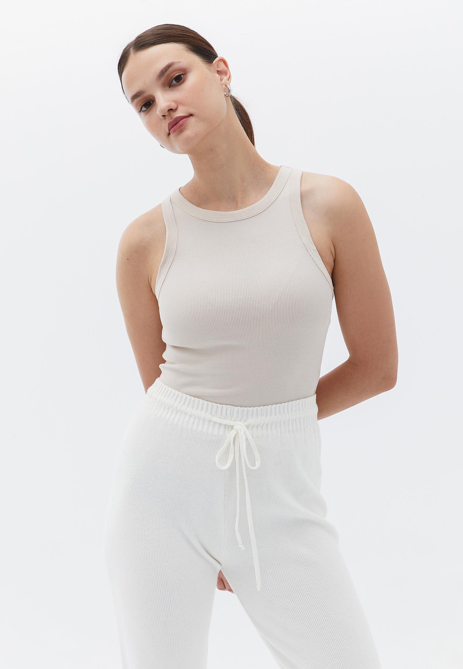 Halter Neck Sleeveless Tank - FRENCH OAK