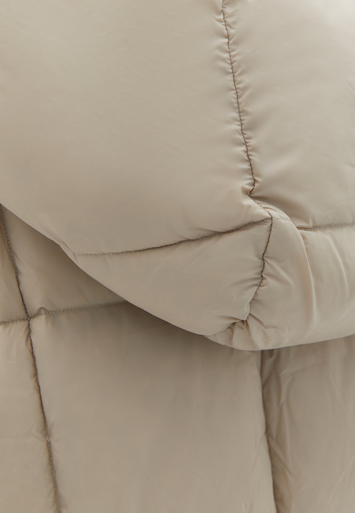 Hooded Oversize Quilted Coat - FRENCH OAK