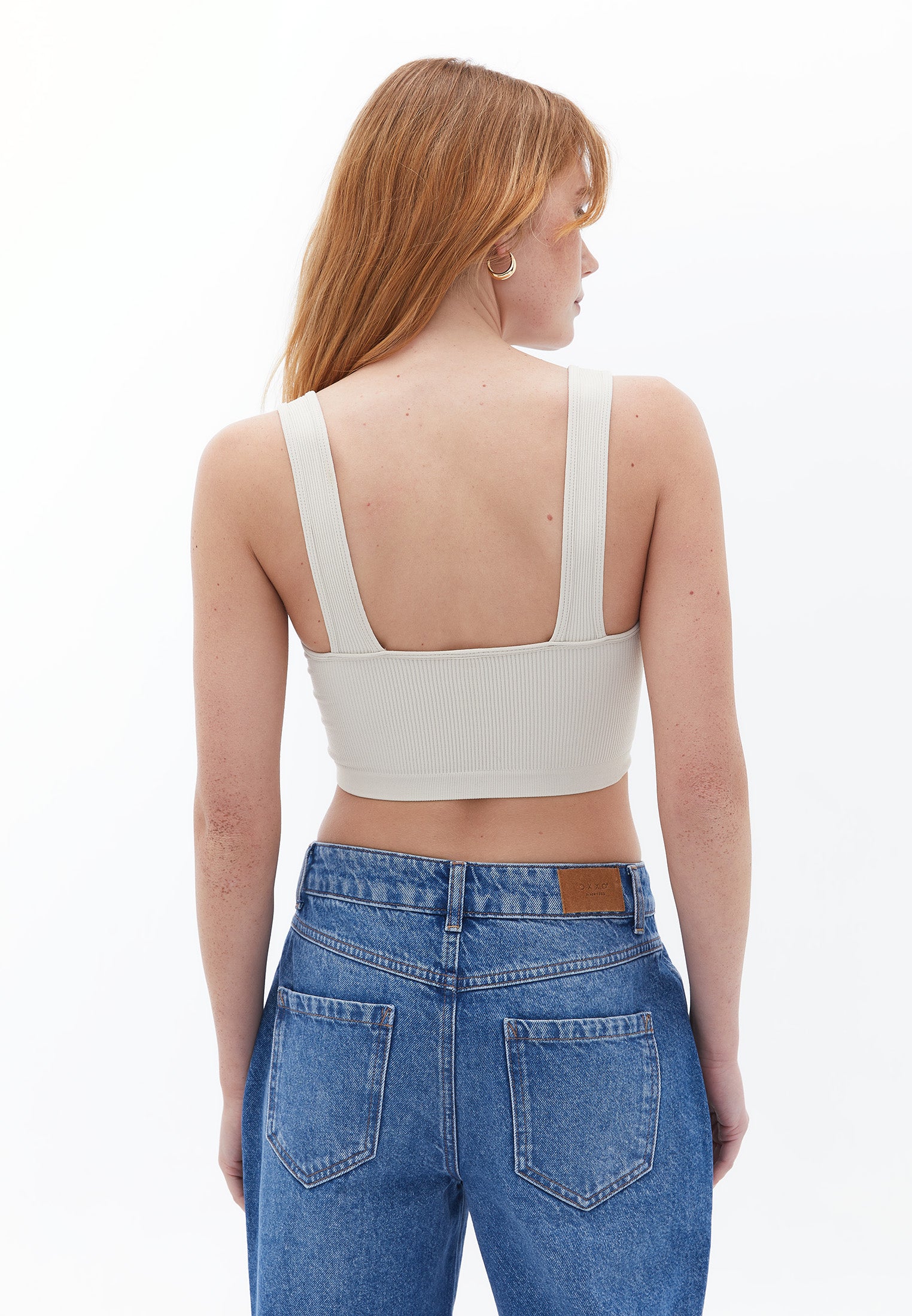 Jacquard V Neck Tank Top - FRENCH OAK