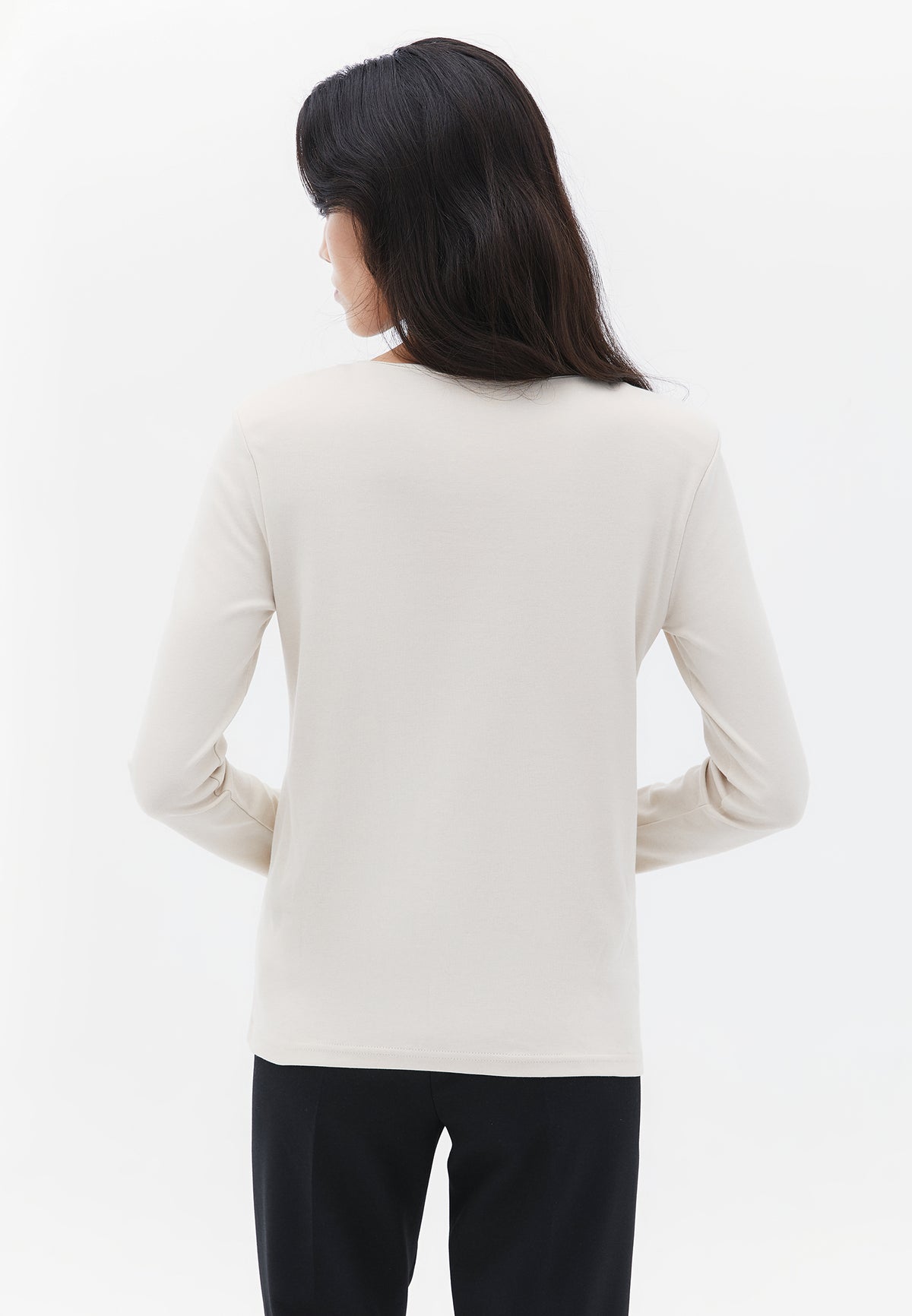 Long Sleeve Boat Neck Sweatshirt - FRENCH OAK