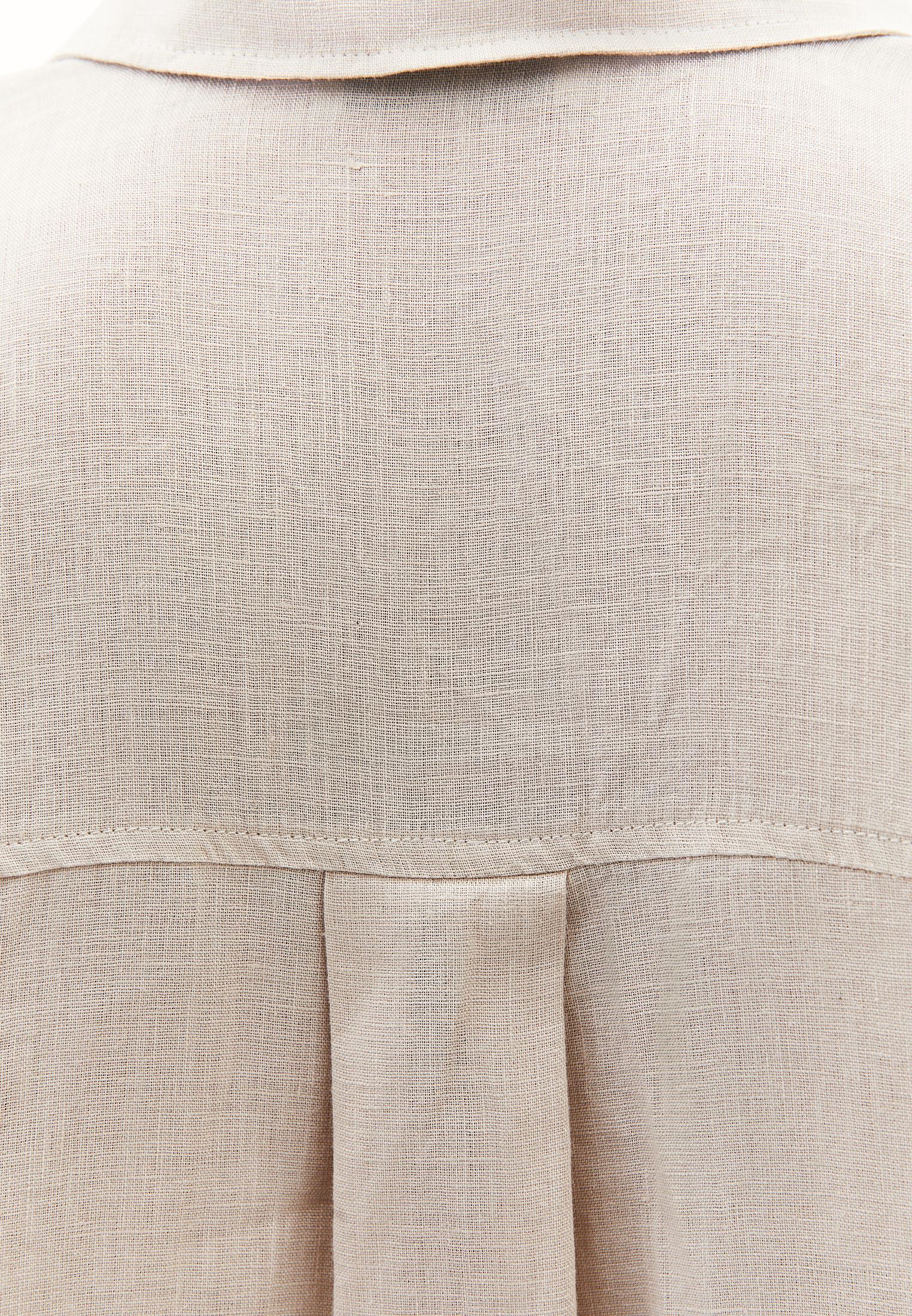 Linen Shirt With Large Fit And Buttons - FRENCH OAK