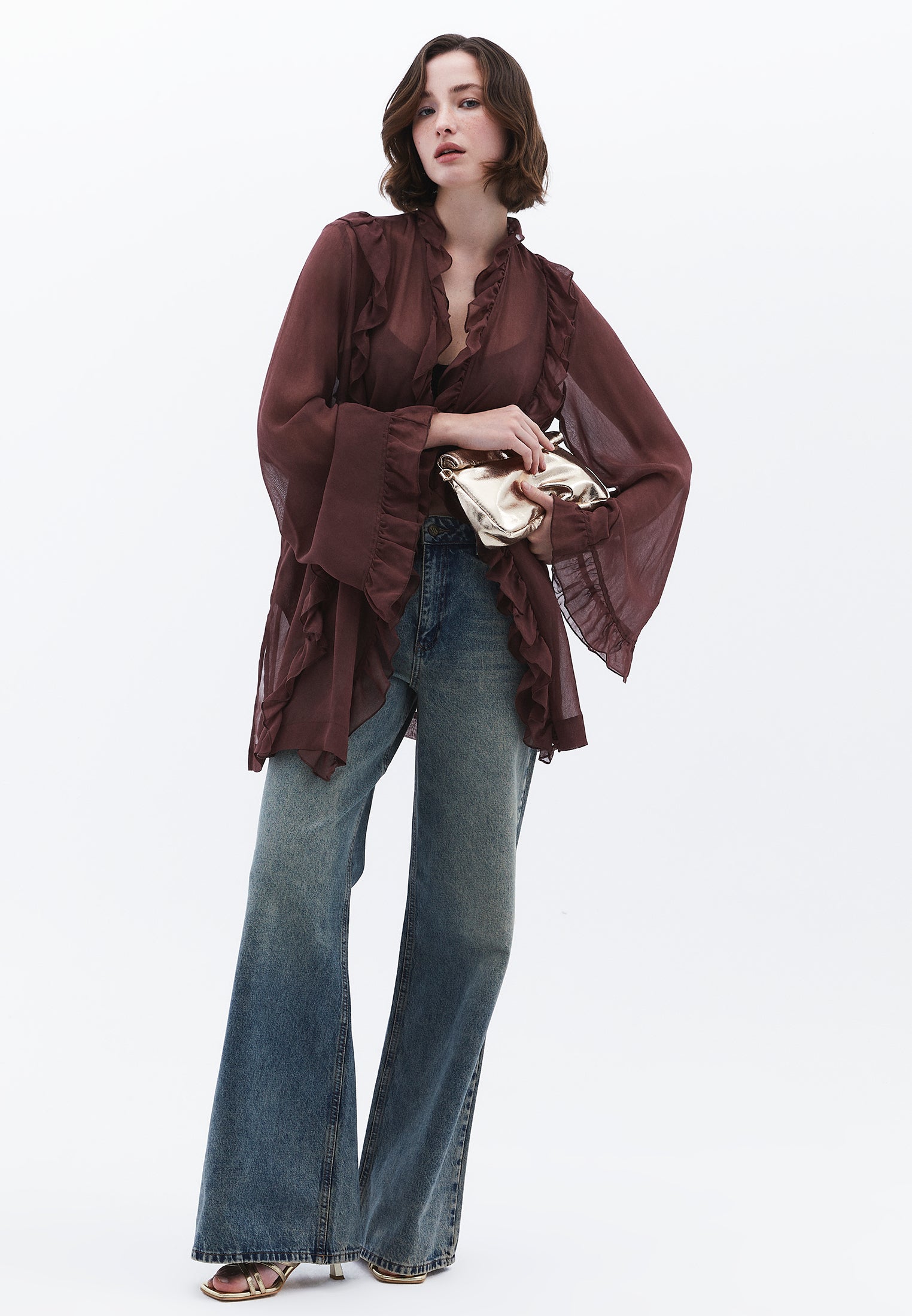 Tunic Length Oversize Kimono - FRENCH ROAST