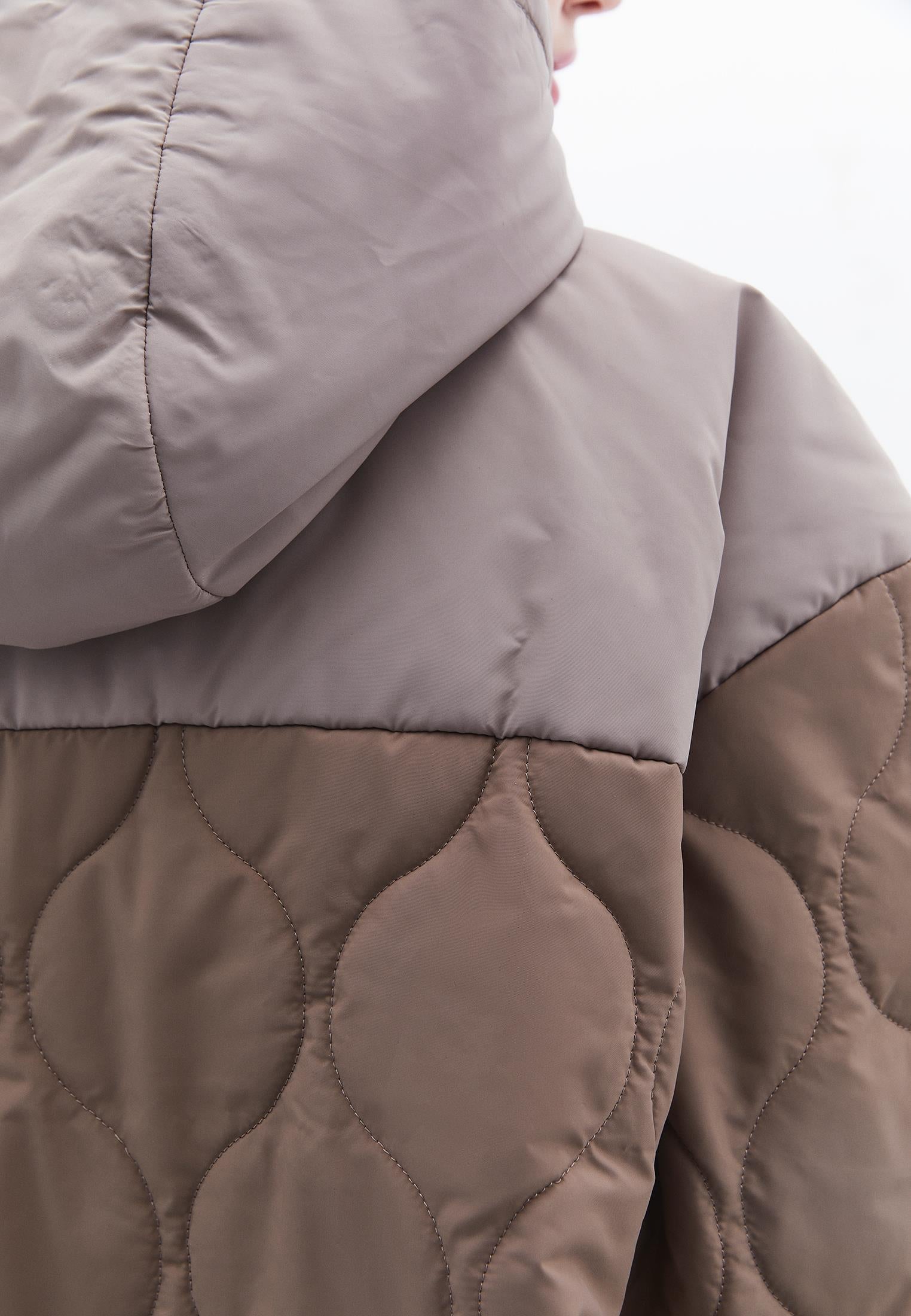 Hooded Cropped Jacket - CROCKERY/FUNGI