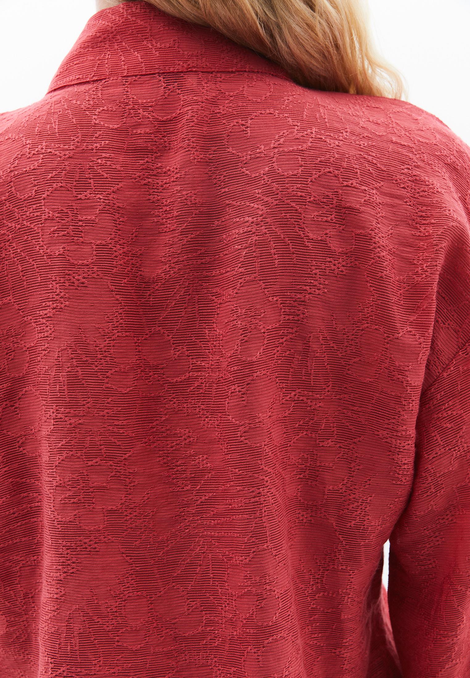 High Neck Balloon Sleeve Tie Blouse - GARNET ROSE