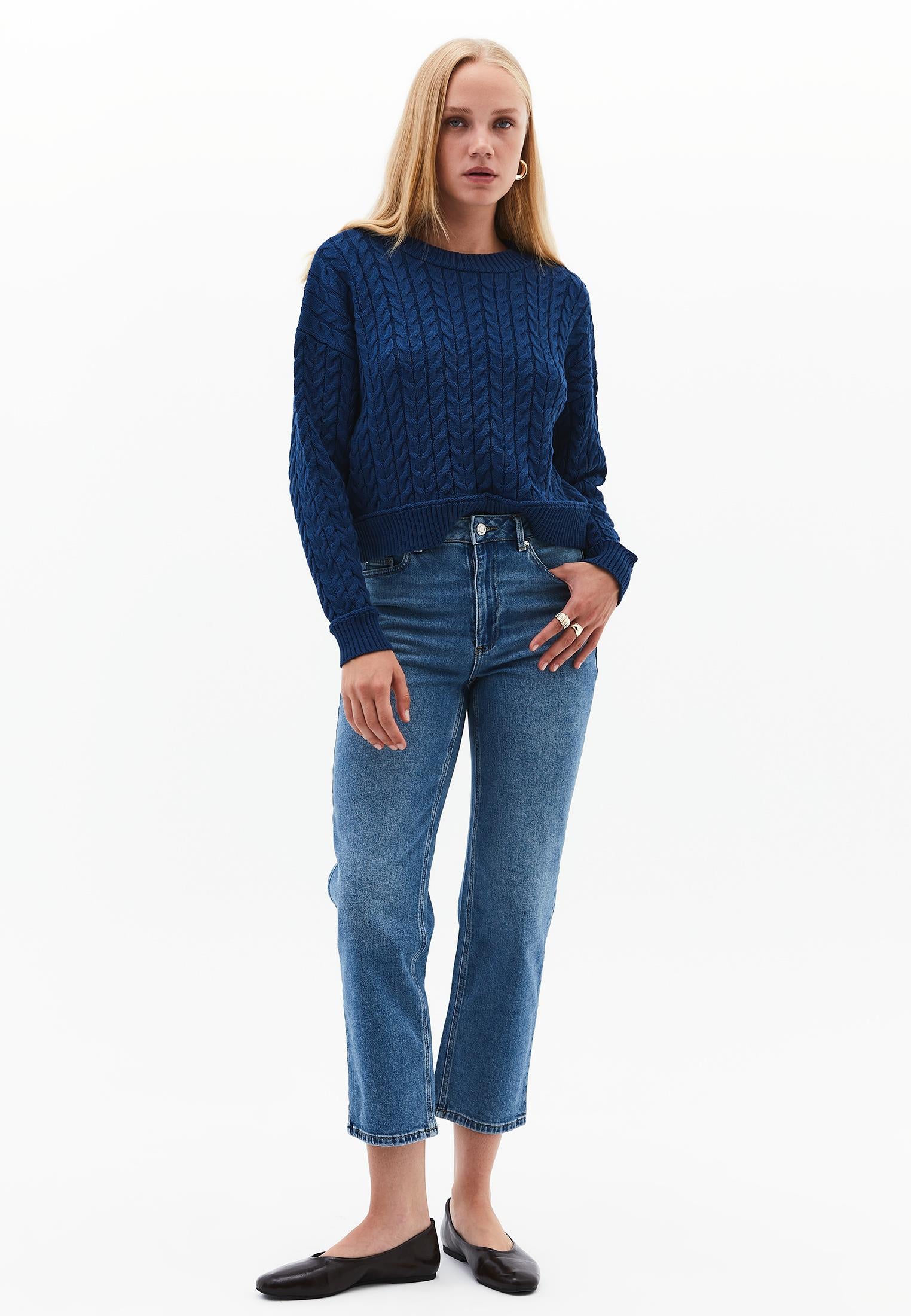 Sweater With Knitted Details - GIBRALTAR SEA