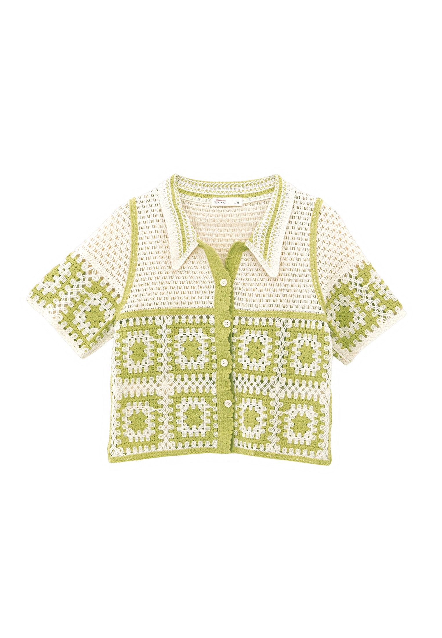 Polo Collar Shirt - ALMOND MILK/GOLDEN CYPRESS