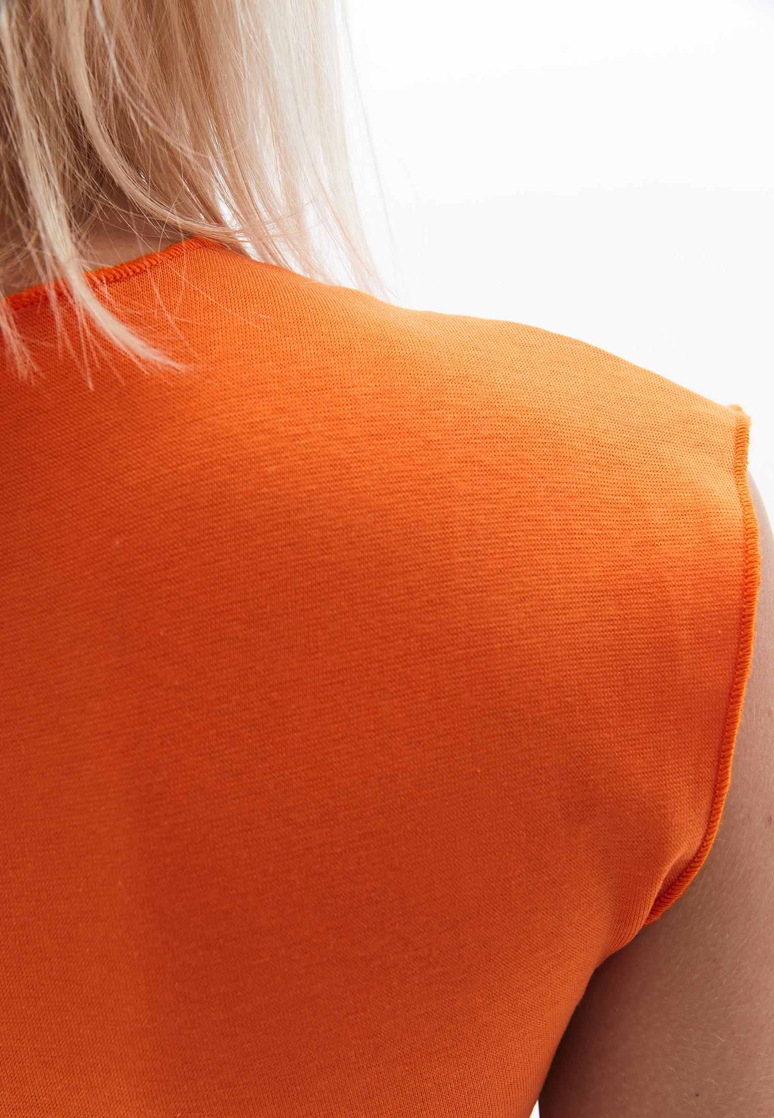Crew Neck Short Sleeve Slim Fit Cropped T-Shirt - GOLDEN POPPY