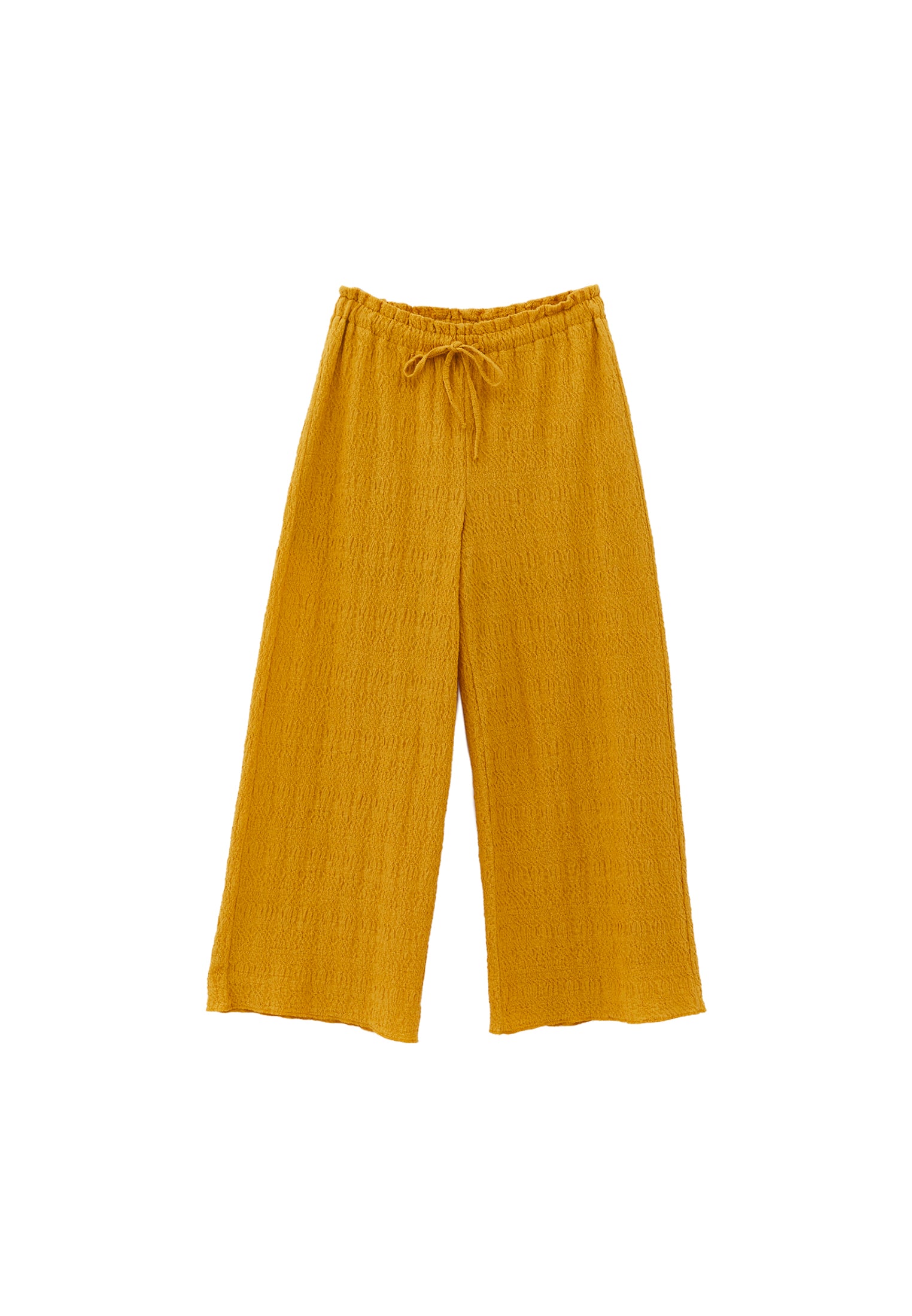 High Waist Midi Culotte Pants - GOLDEN SPICE