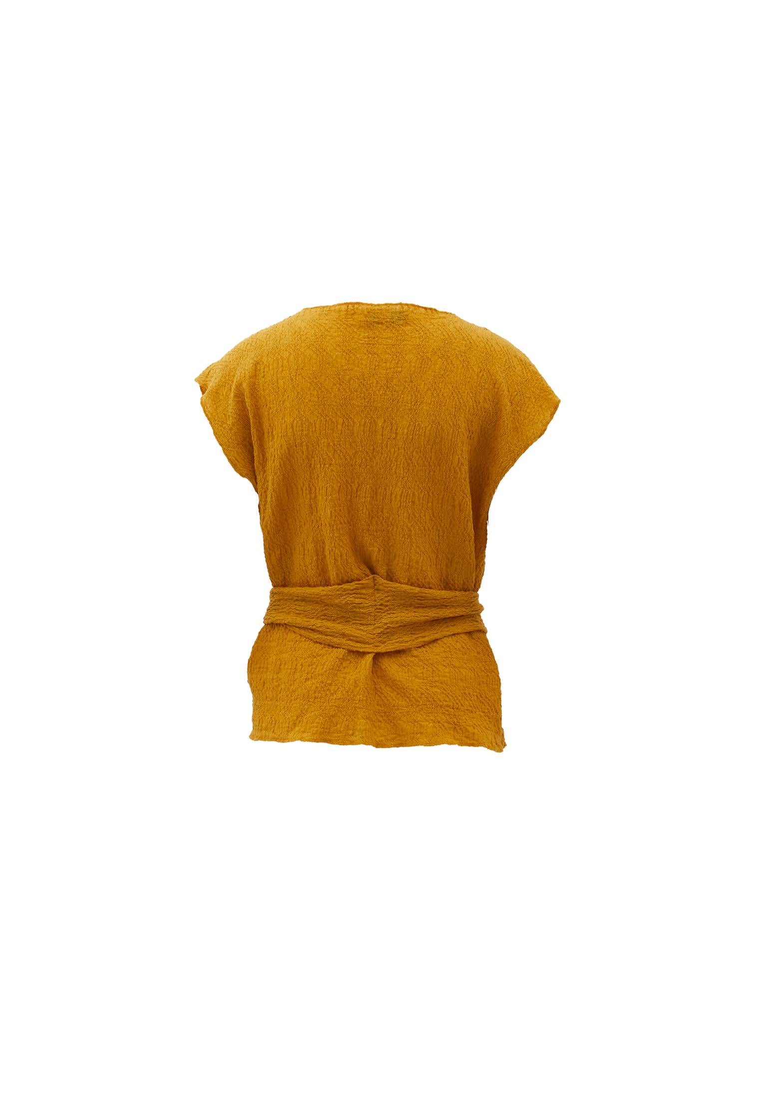 V Neck Loose Blouse - GOLDEN SPICE