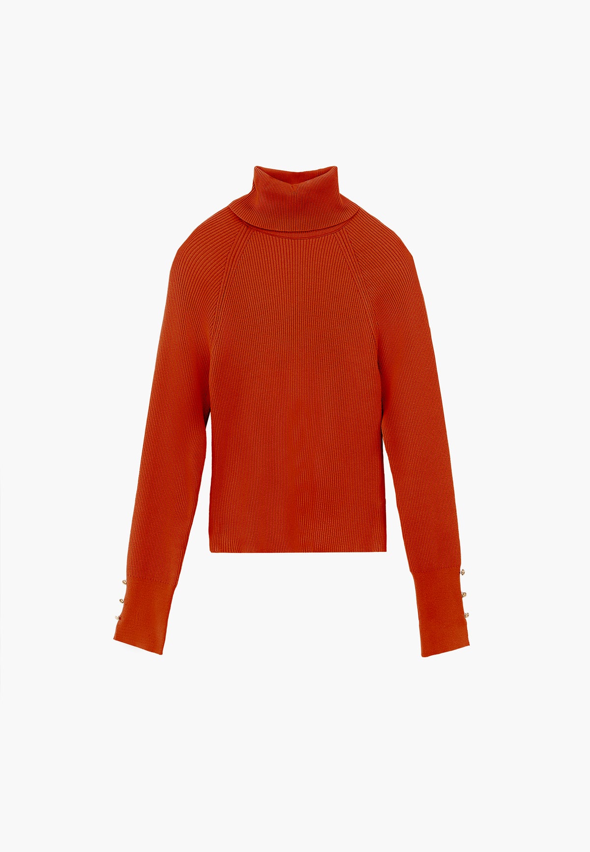 Turtleneck Raglan Sleeve Knitwear - GOLD FLAME