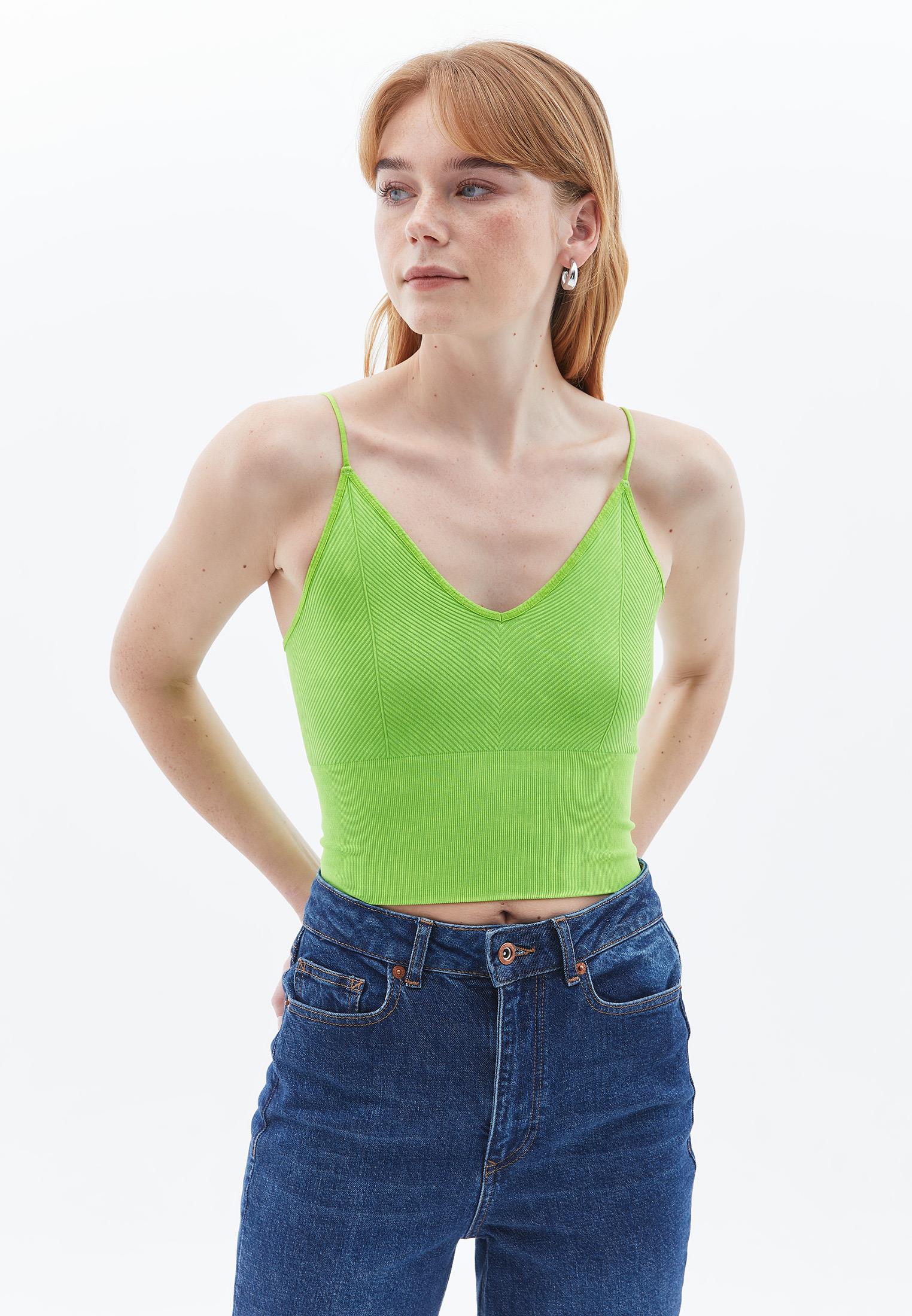 V Neck Undershirt - GREENERY