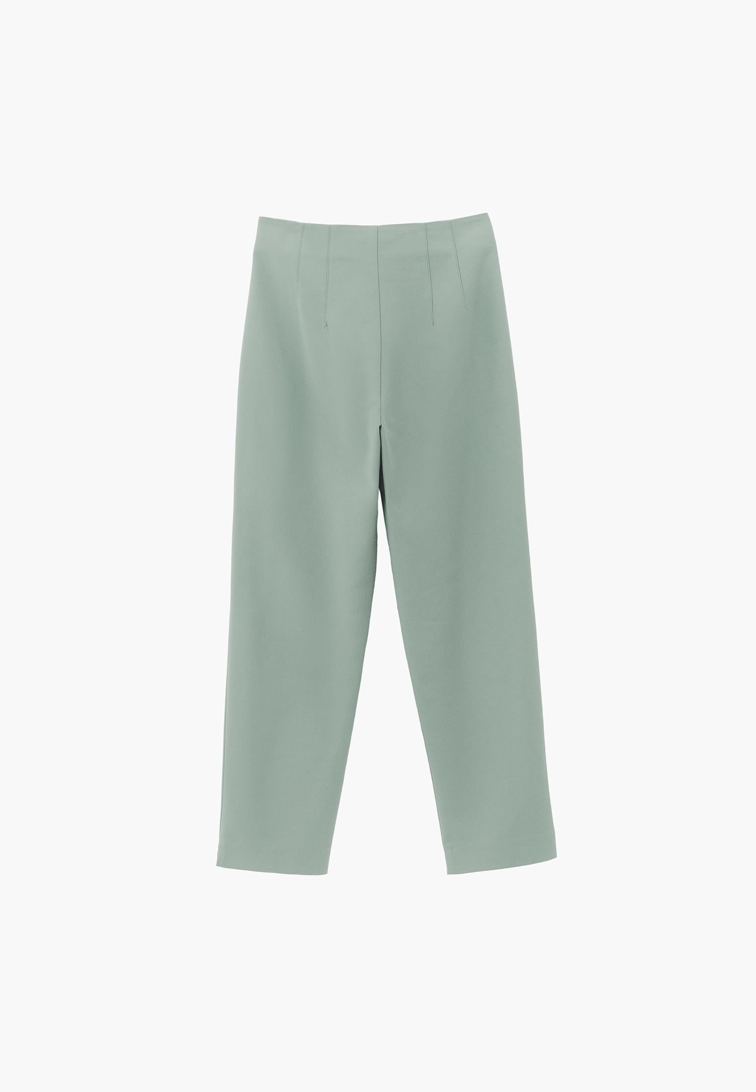 Carrot Cut Ultra High Waist Standard Pants - GREEN MILIEU