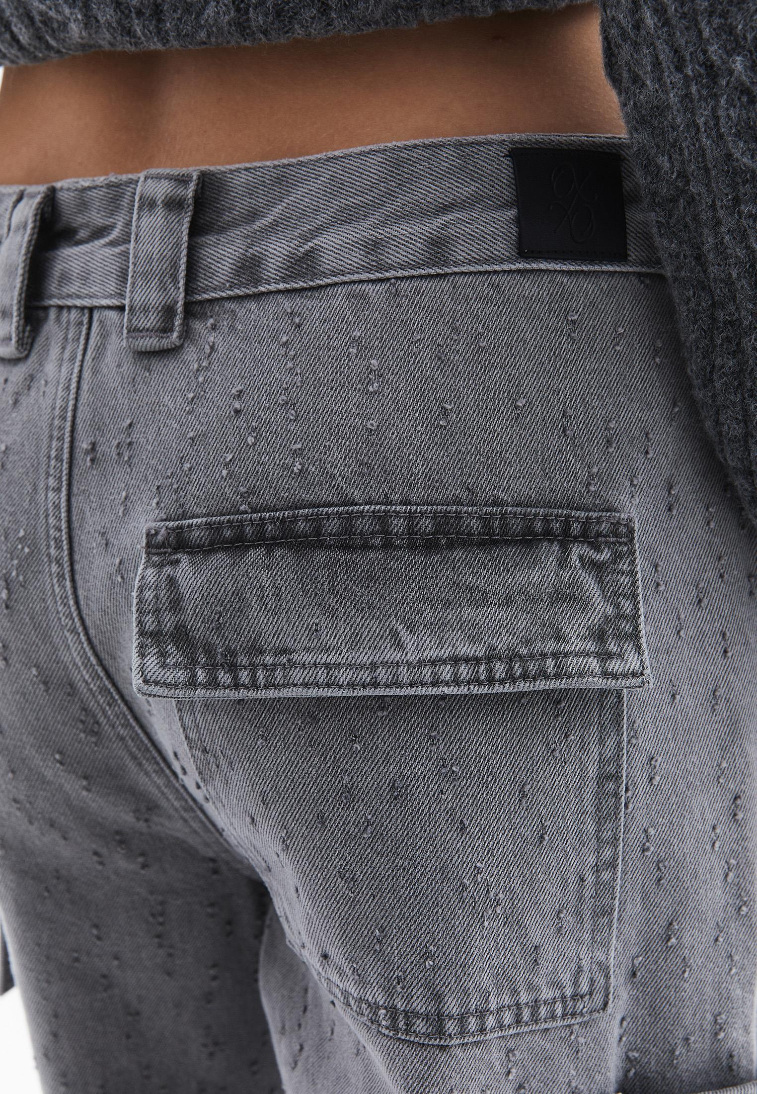 Skater Low Waist Wide Leg Pants - GREY DENIM