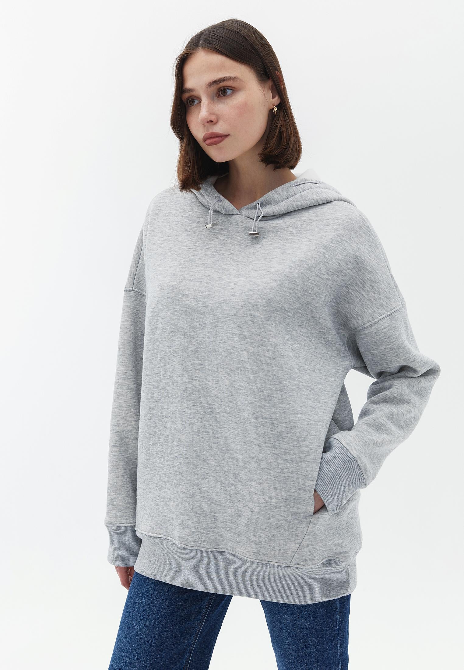 Crew Neck Sweatshirt - GREY MELANGE