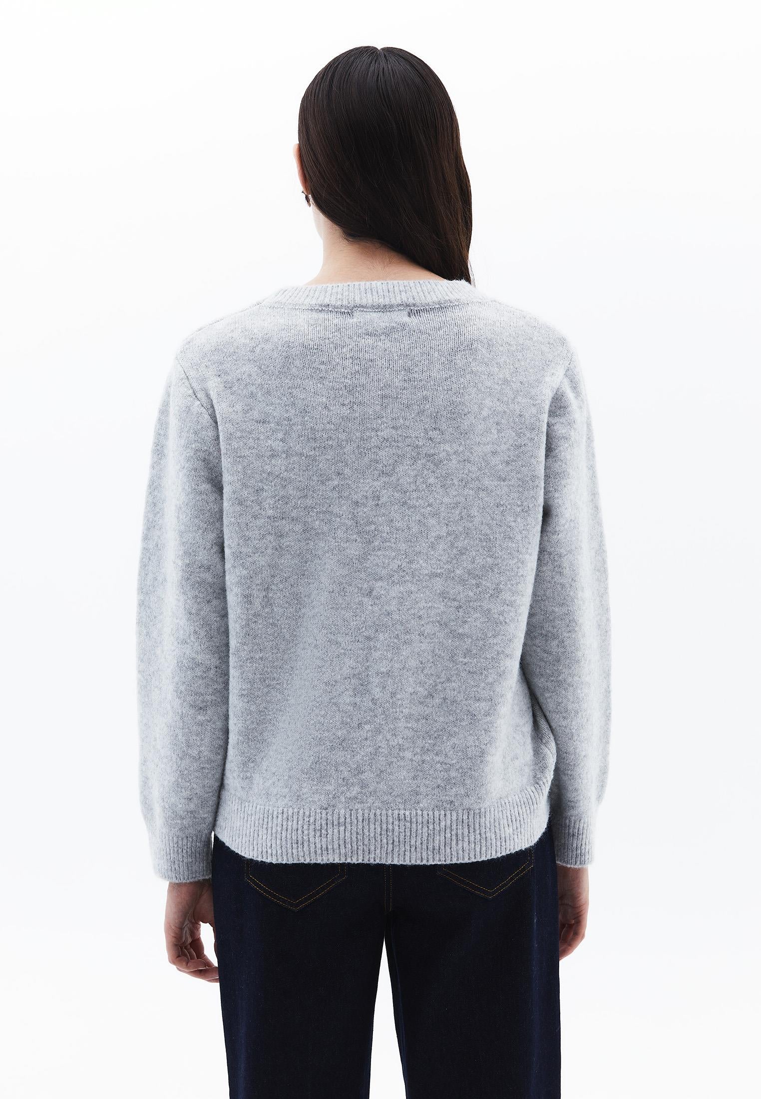 Crew Neck Sweater - GREY MELANGE