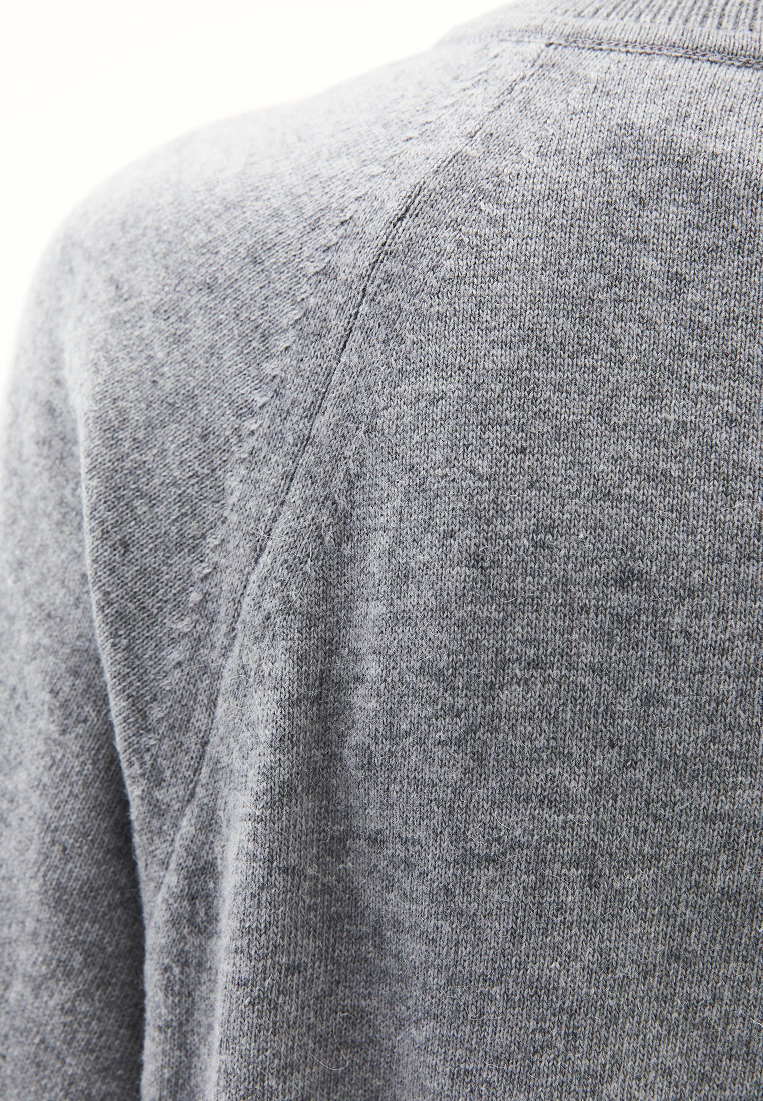 V Neck Raglan Sleeve Knit Sweater - GREY MELANGE