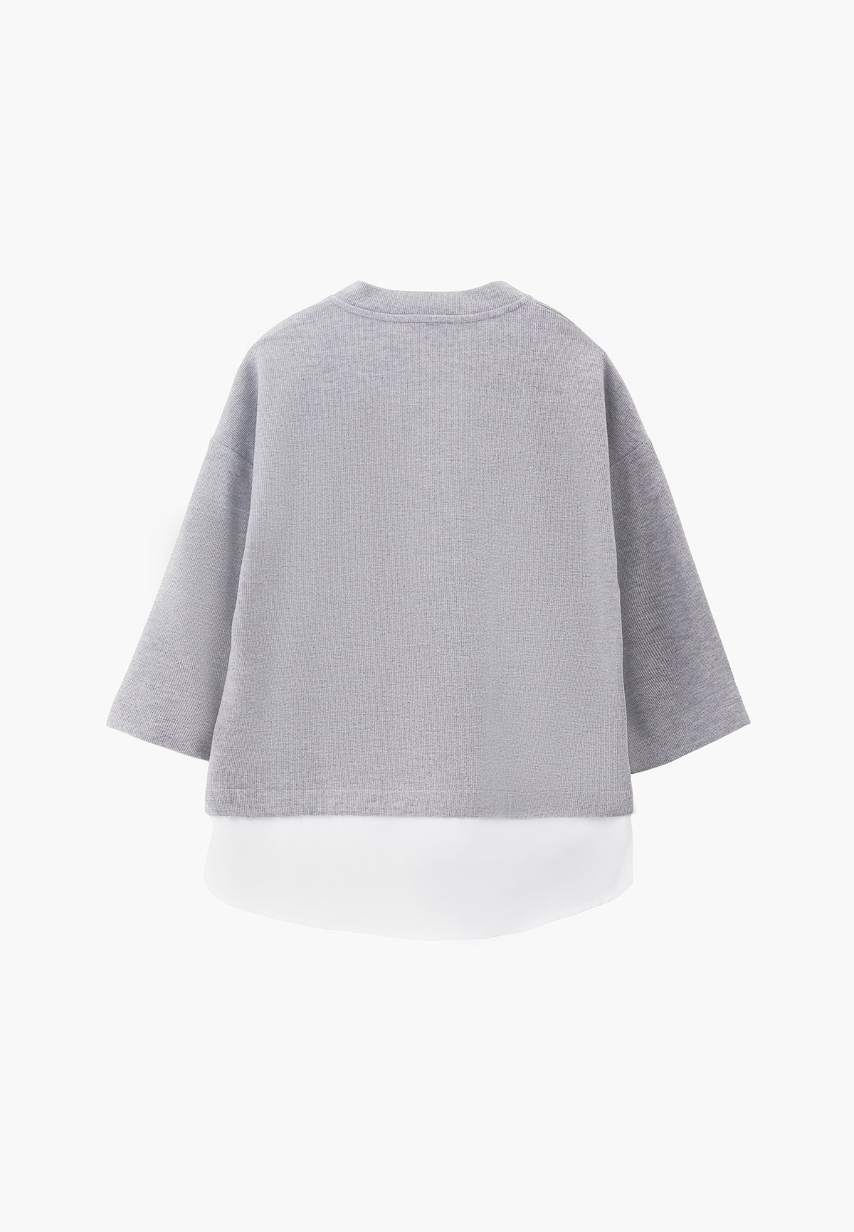 Loose Fit Zip Detail T Shirt - GREY MELANGE