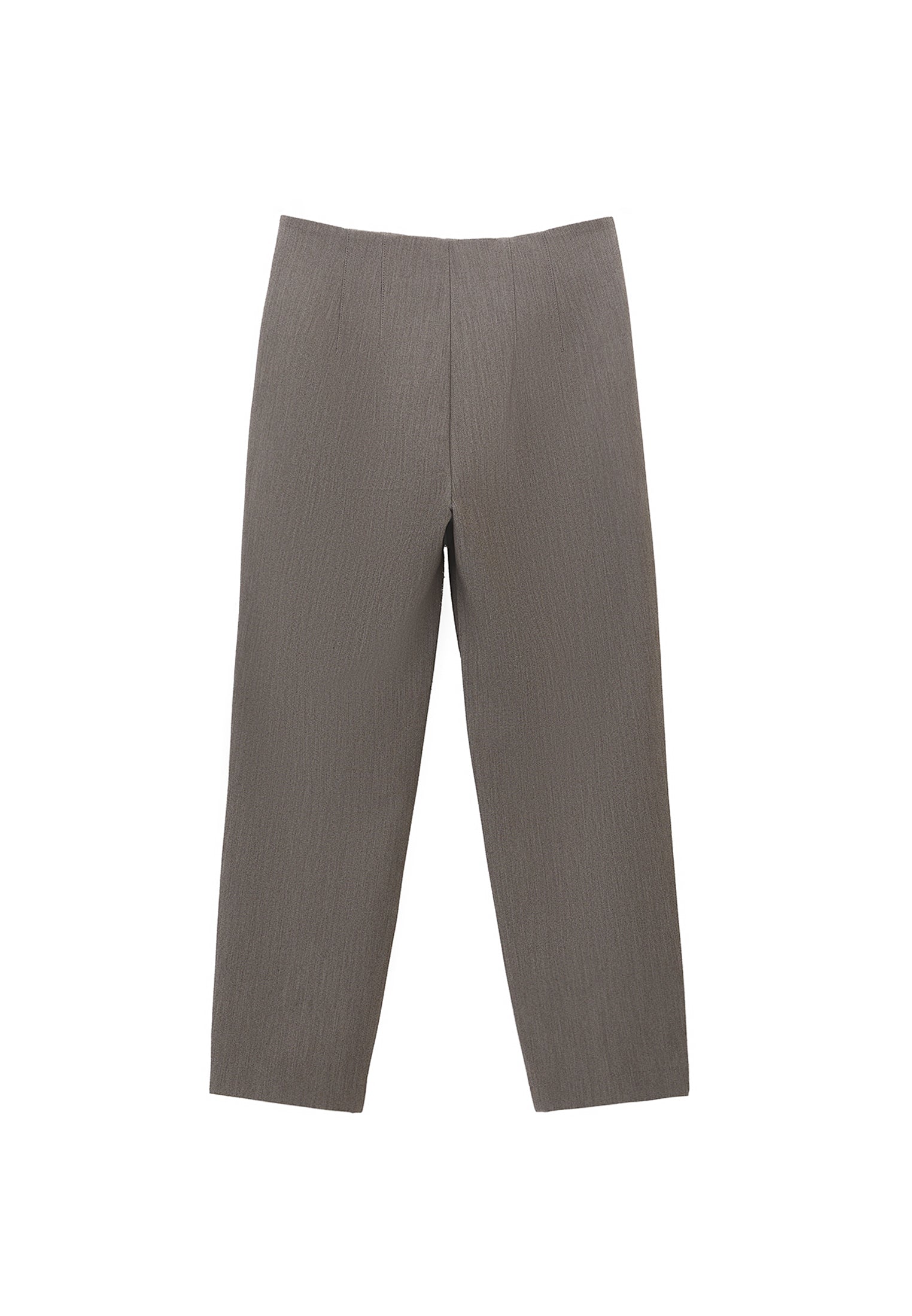 Carrot Cut High Waist Pants - GREY MELANGE