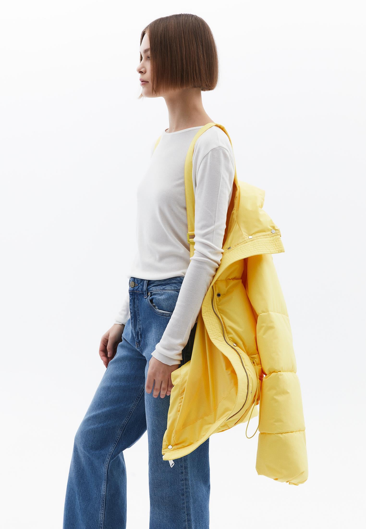Midi Length Hooded Coat - HABANERO GOLD