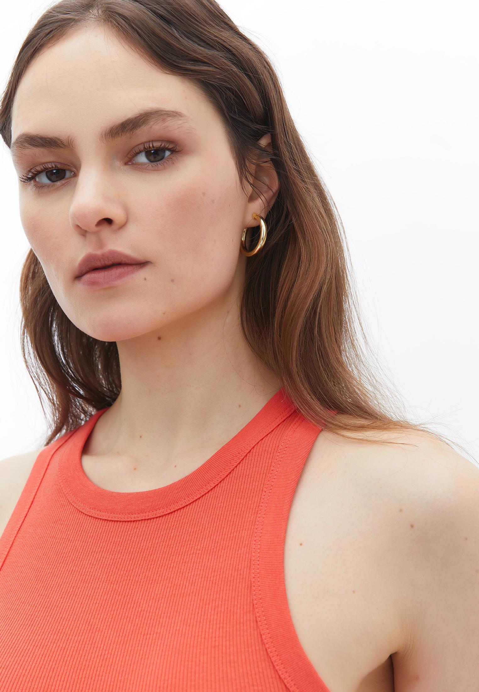 Halter Neck Sleeveless Tank - HOT CORAL