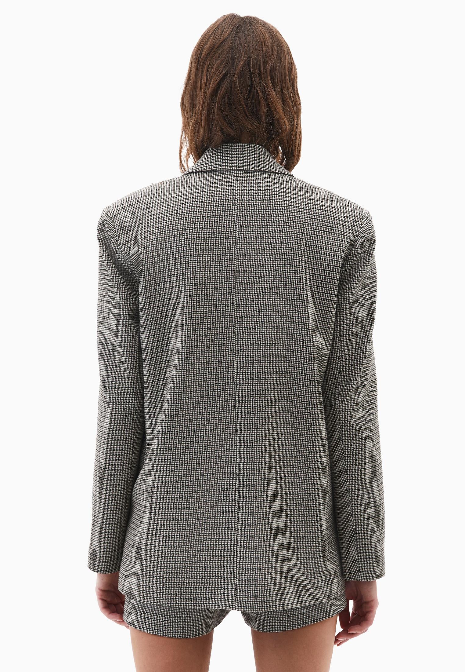 Pocket Detailed Boyfriend Blazer Jacket - HOUNDSTOOTH COMB