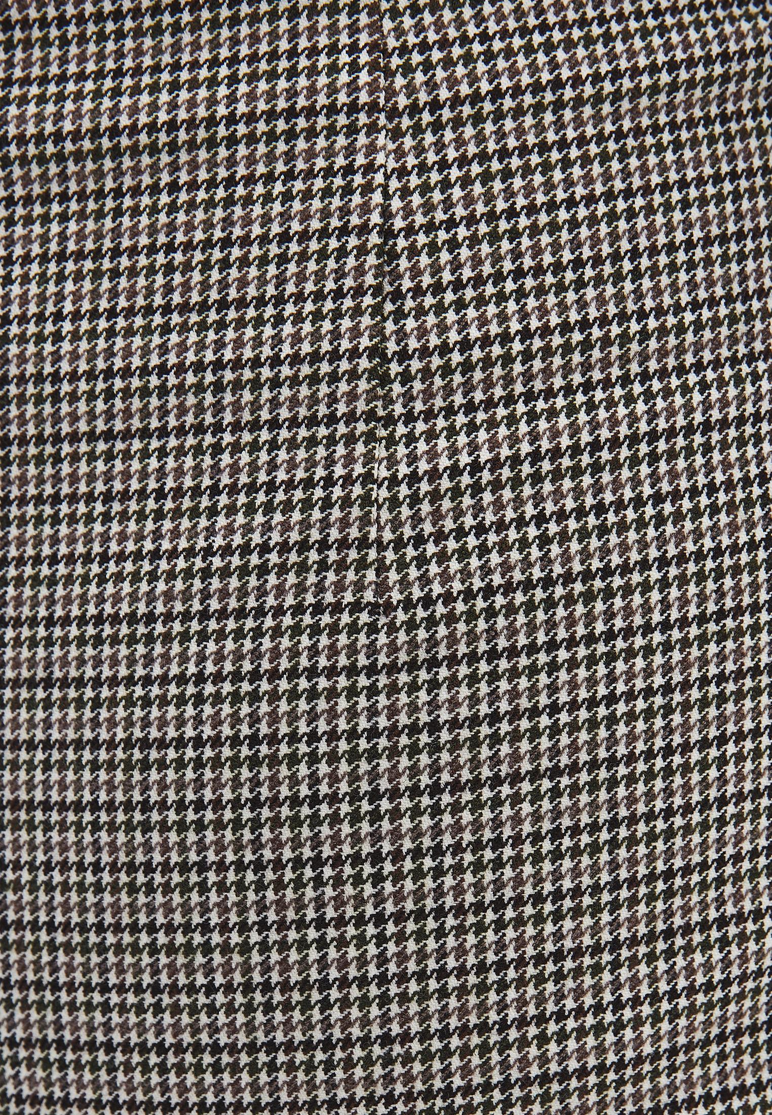 Wool Short With Button Details - HOUNDSTOOTH COMB