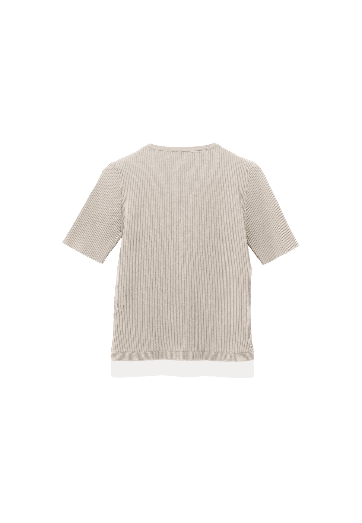 Comfortable Crew Neck T-Shirt - FEATHER GRAY / ICE MILK