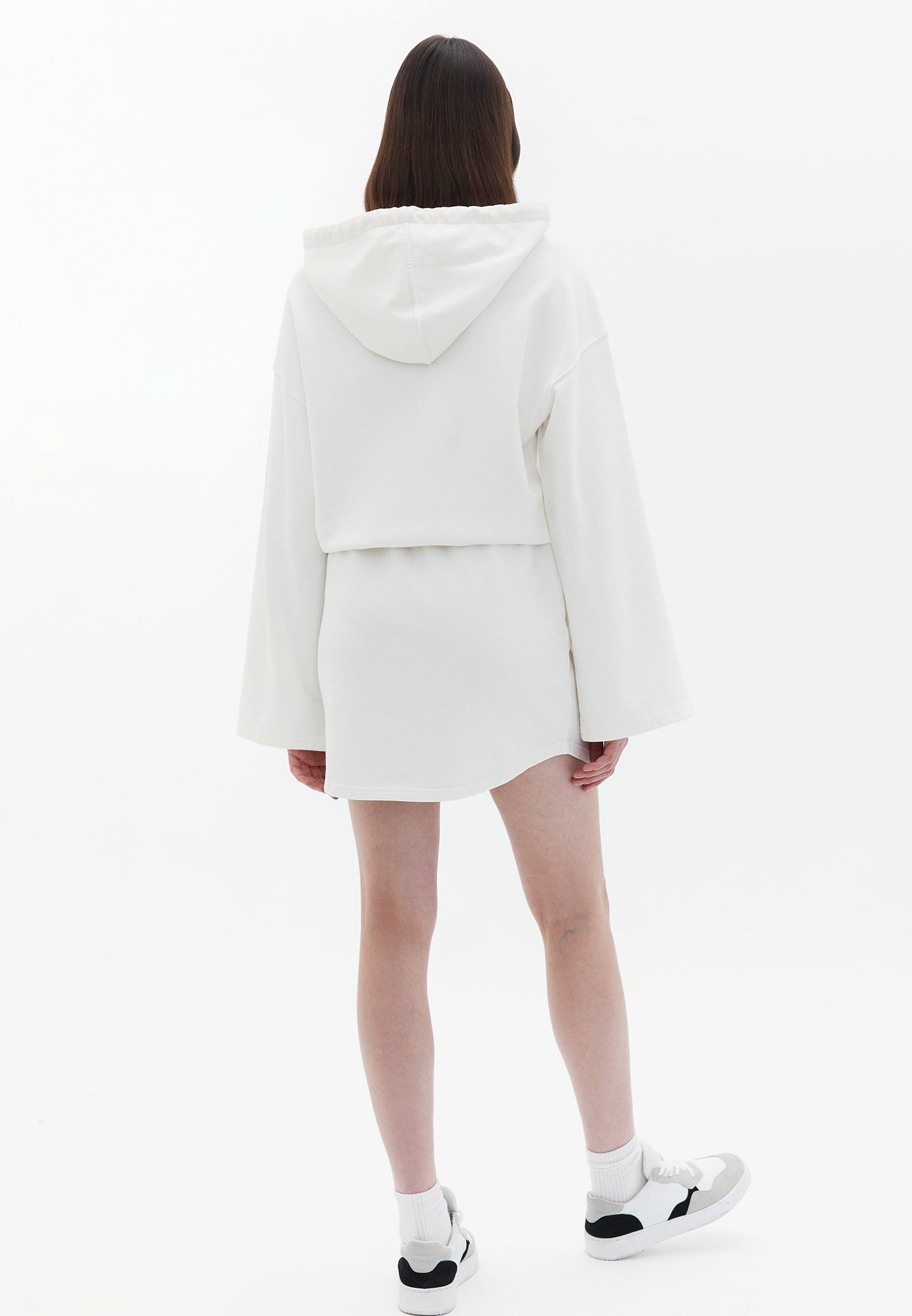 Short Hoodie Long Sleeve Dress - ICE MILK