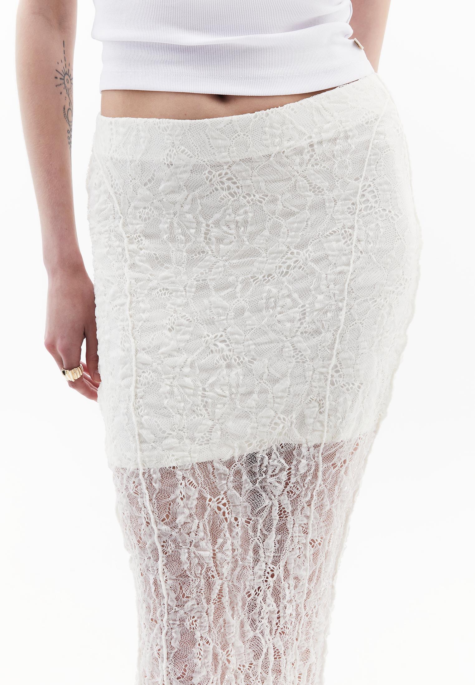 Long, High Waist, Elastic Skirt Ribana - ICE MILK