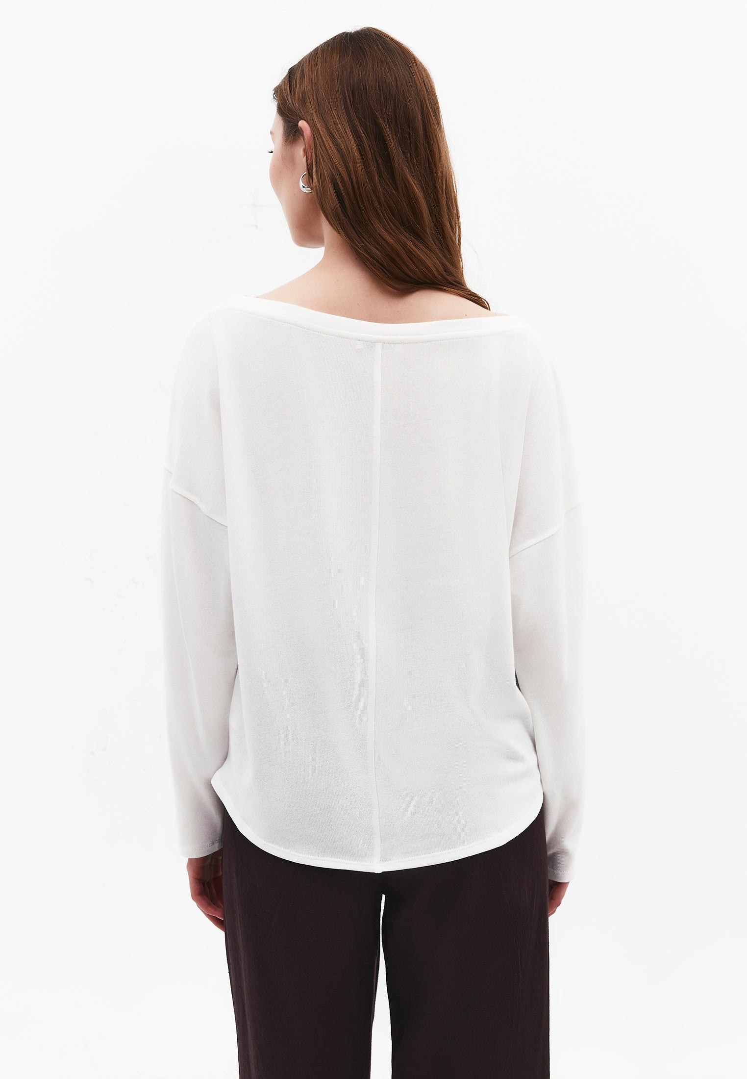 Lightweight Boat Neck Knit Sweater - ICE MILK