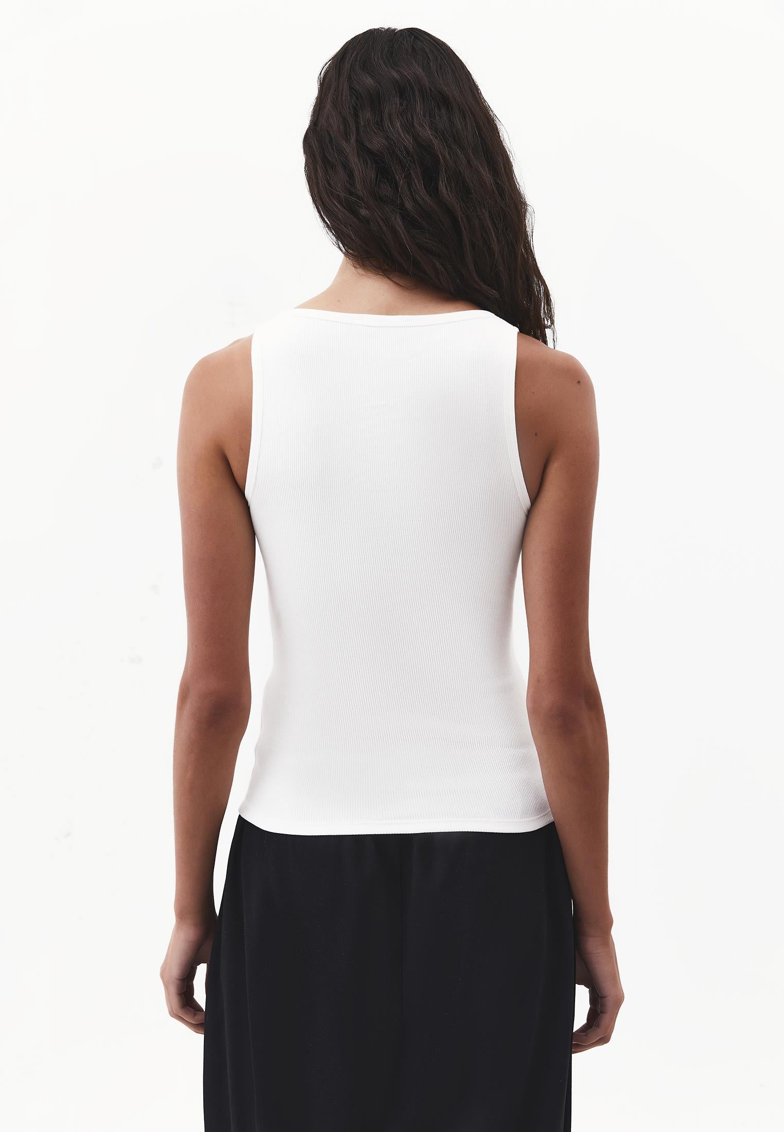 Sleeveless Bodycon Tank Top with Square Neckline - ICE MILK