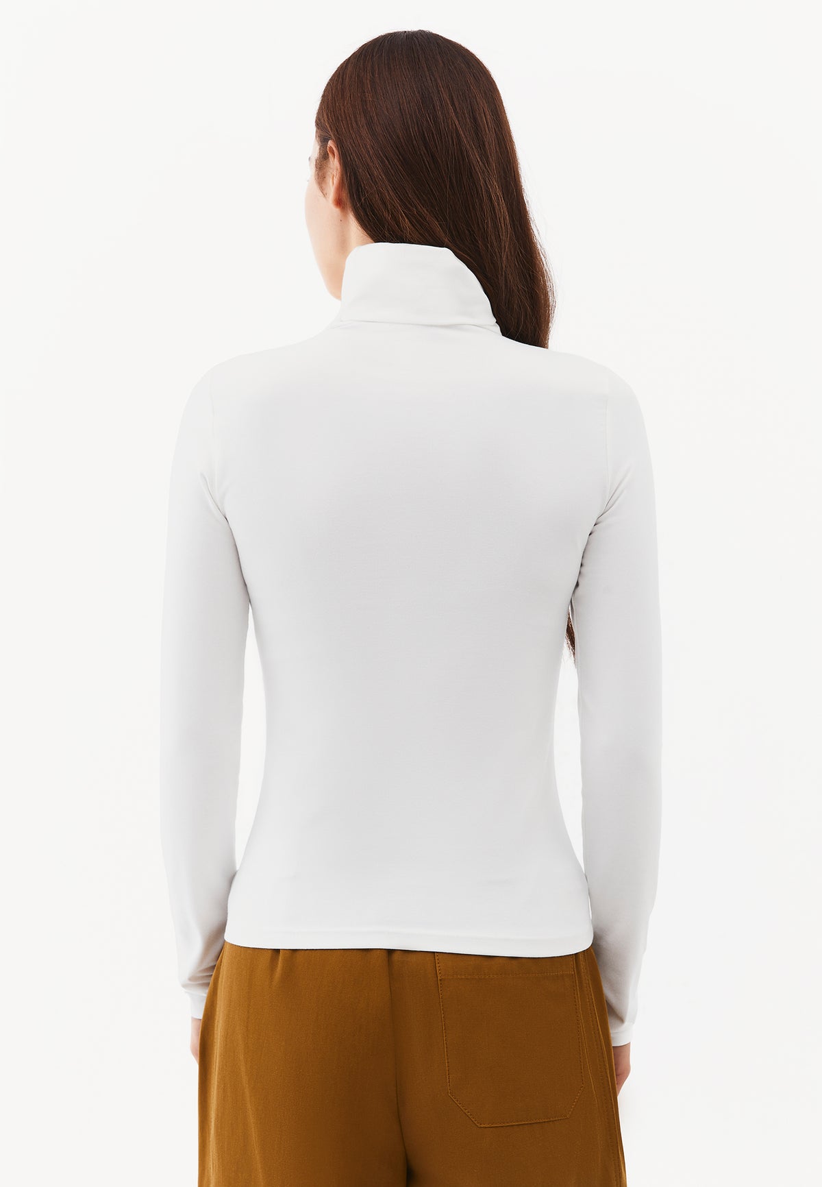 Turtleneck Long Sleeve Bodycon Top - ICE MILK