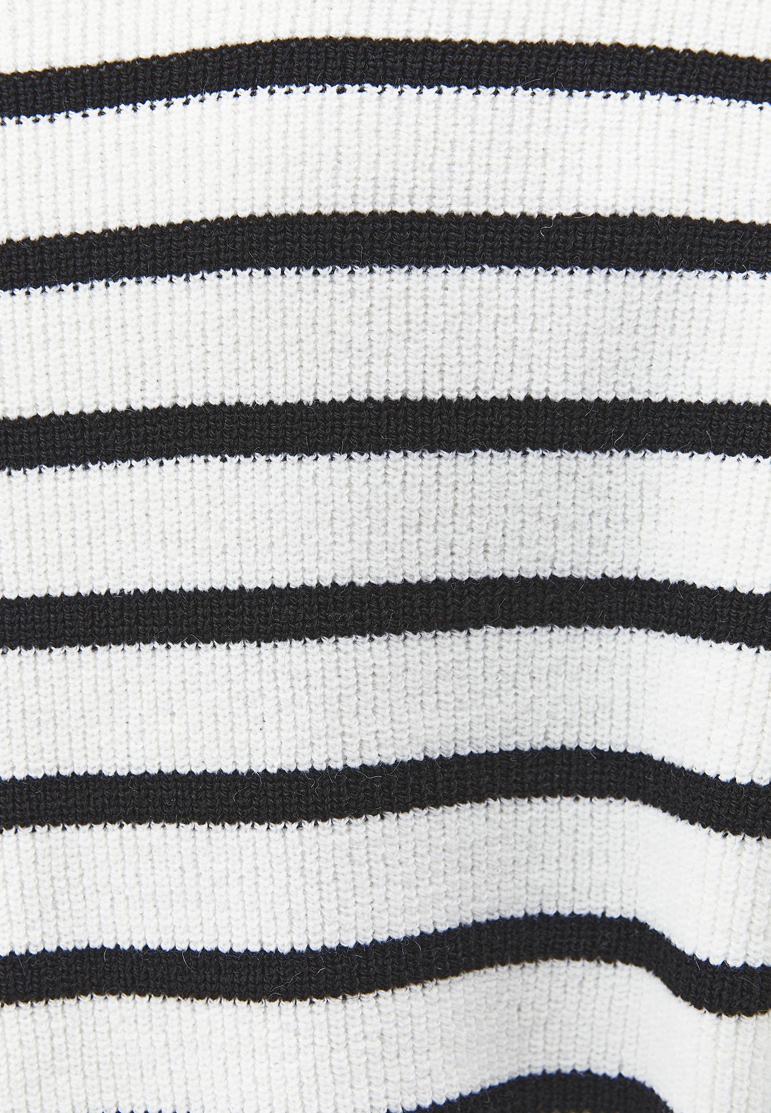 Boat Neck Striped Sweater - BLACK/ICE MILK