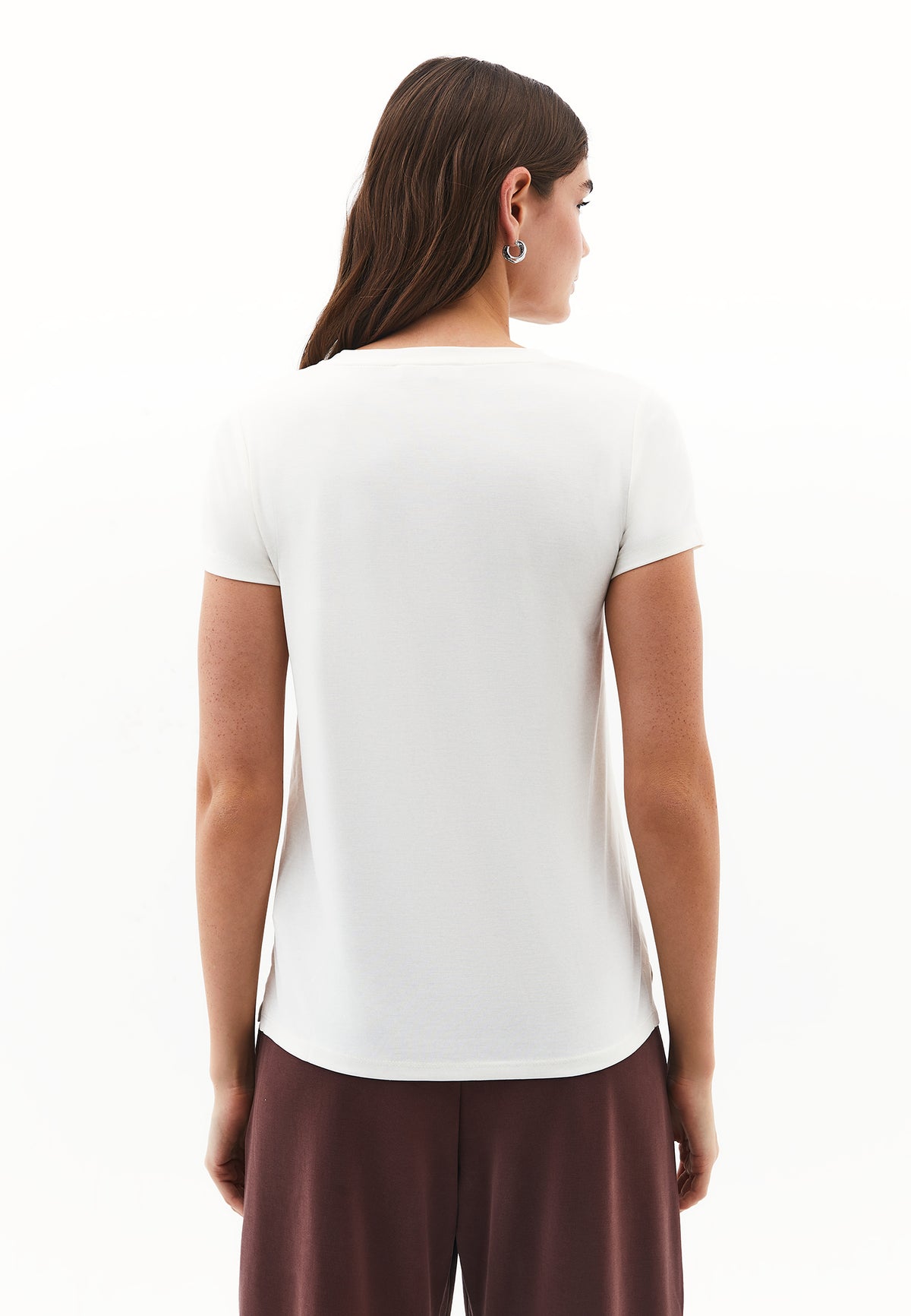 V Neck Slim Fit Short Sleeve T-Shirt - ICE MILK