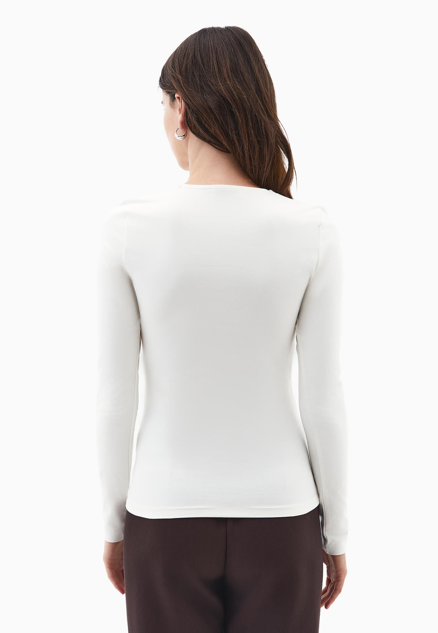 Square Neck Modal T-Shirt - ICE MILK