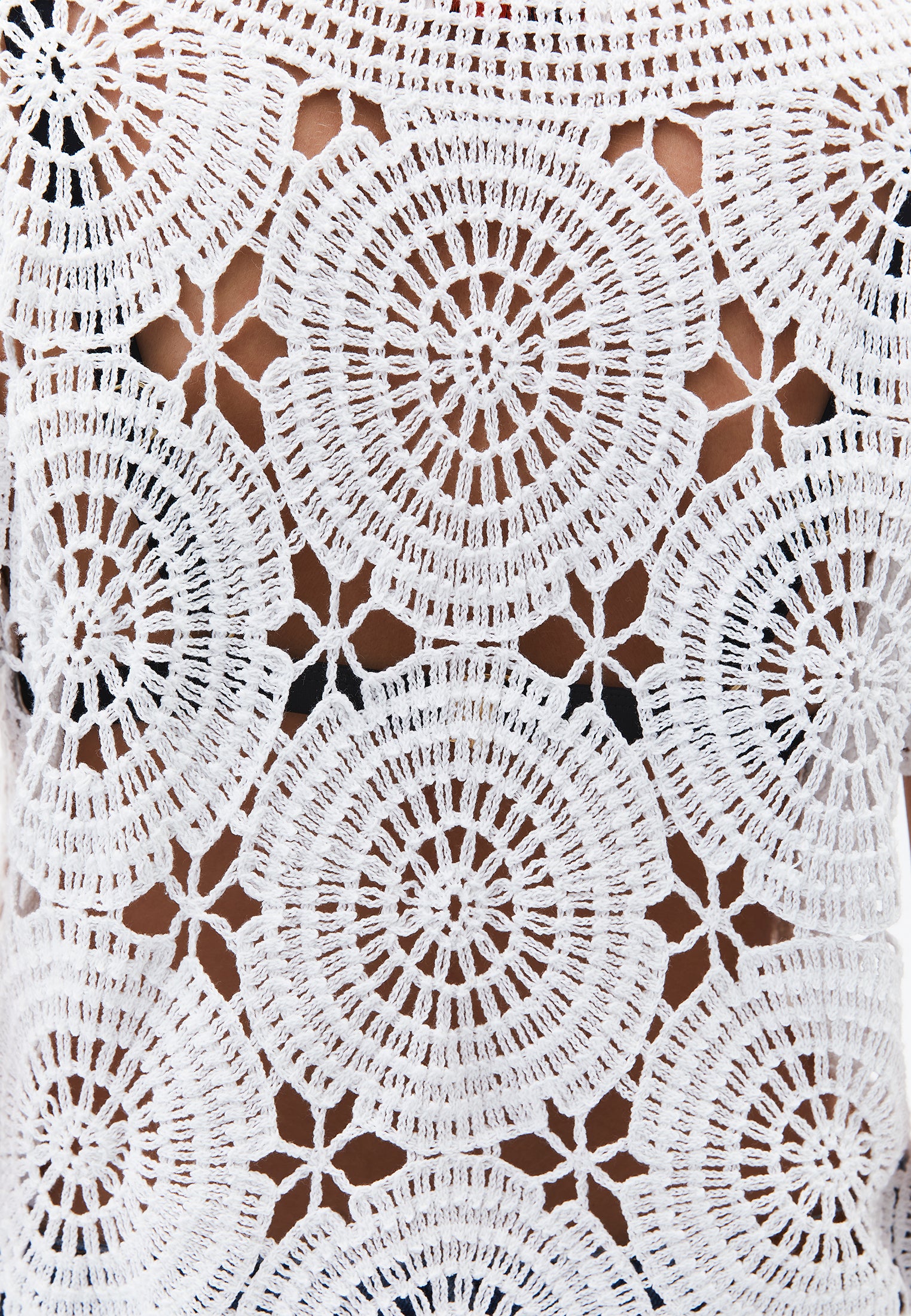 Ajour Cropped Blouse - ICE MILK