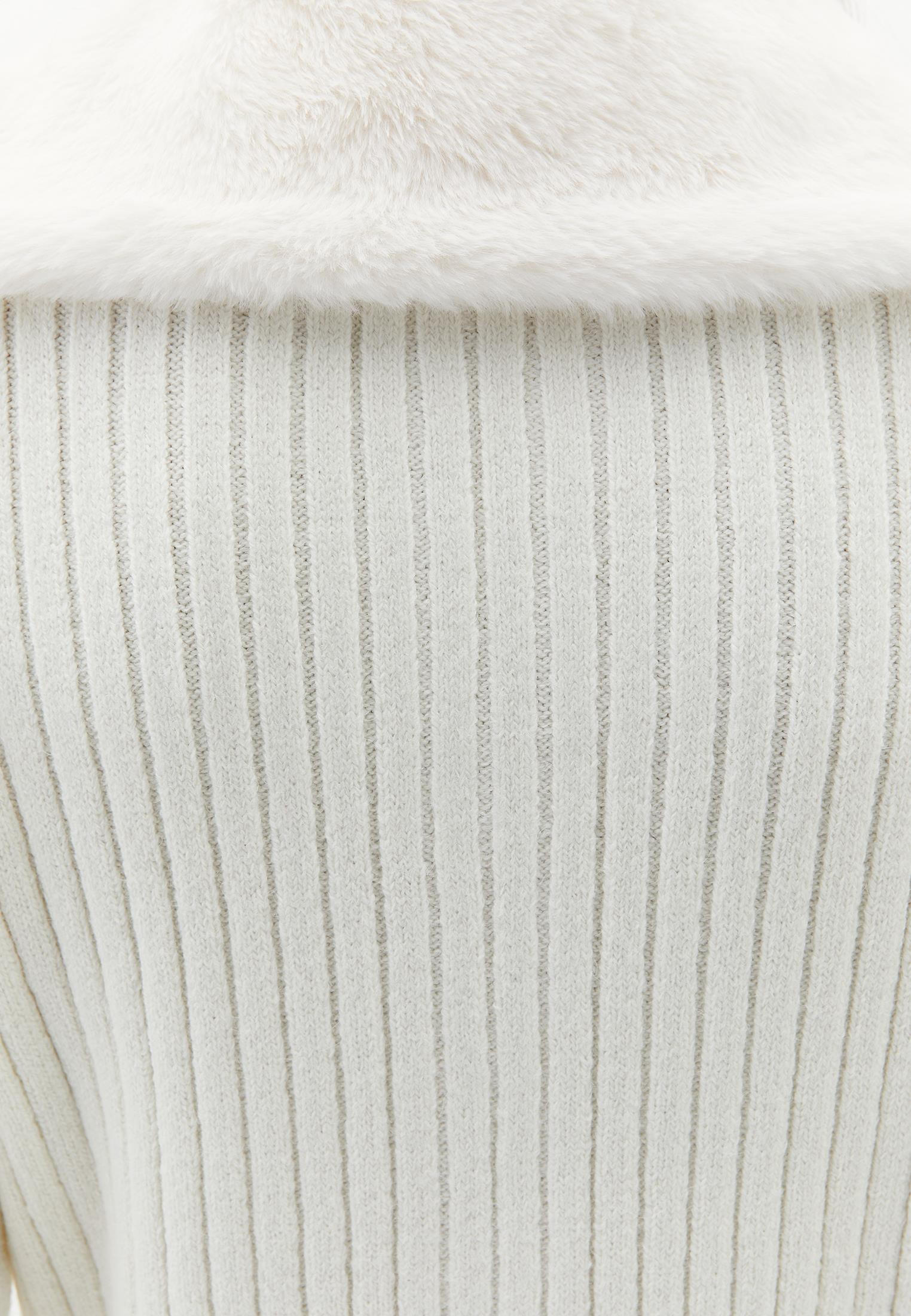 Polo Neck Zipper Detail Knit Cardigan - ICE MILK