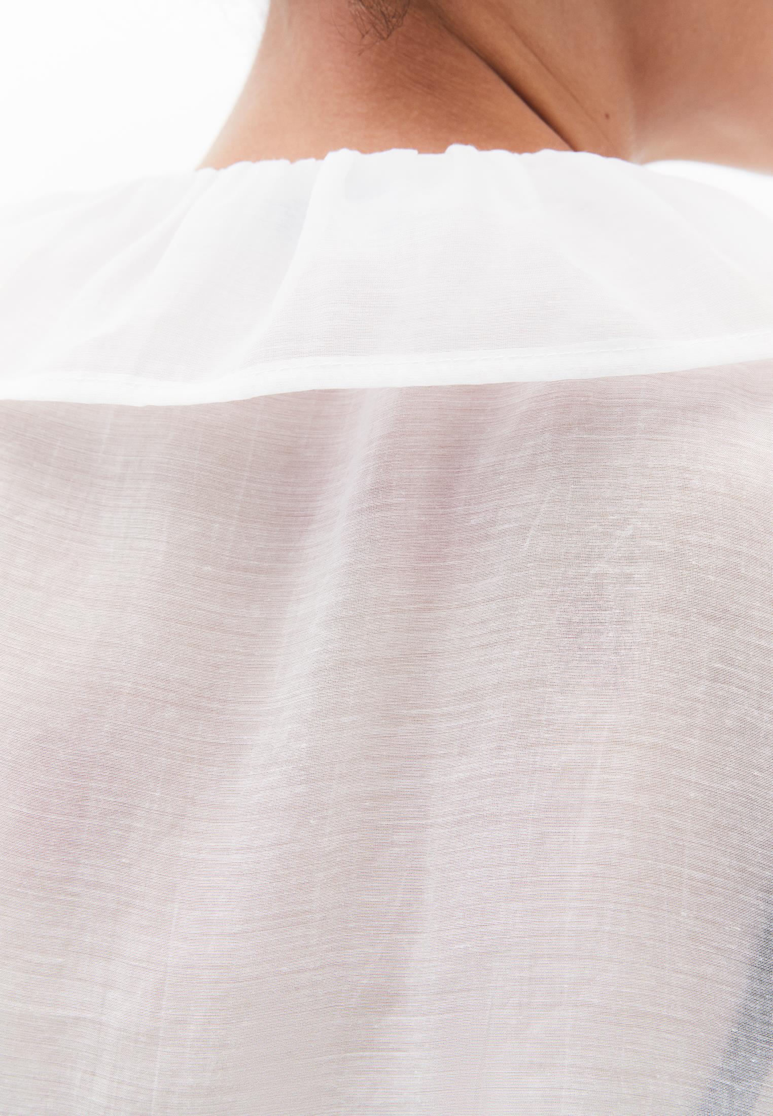 Sleeveless Blouse With Ruffle Detail And V Neck - ICE MILK