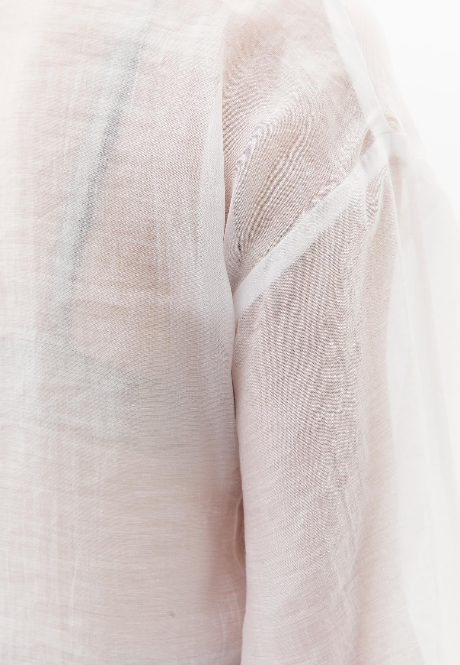 Loose Fit Long Sleeve Buttoned Shirt - ICE MILK