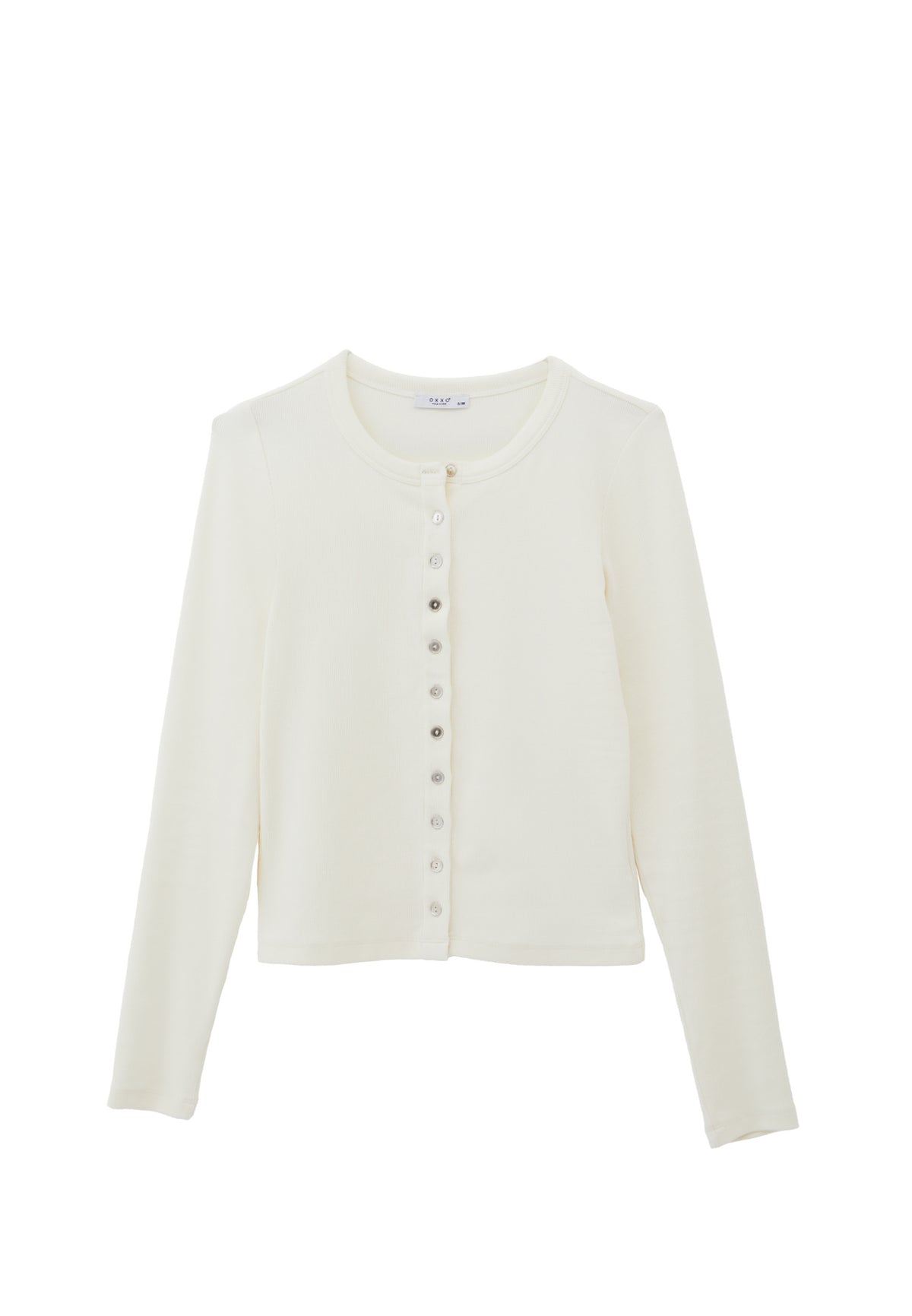 Crew Neck Long Sleeve T Shirt - ICE MILK