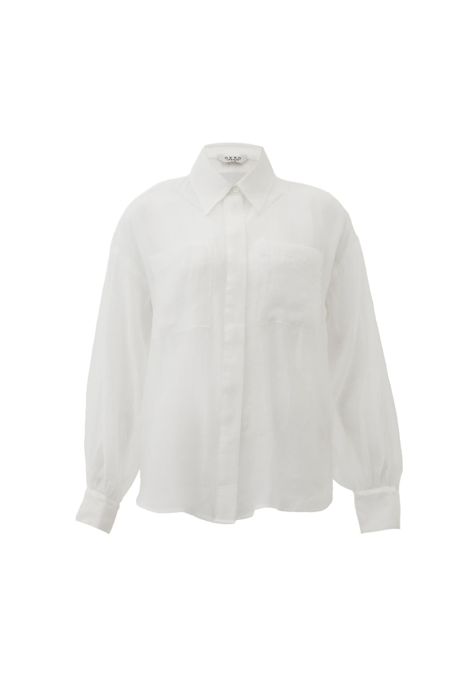 Loose Fit Long Sleeve Buttoned Shirt - ICE MILK