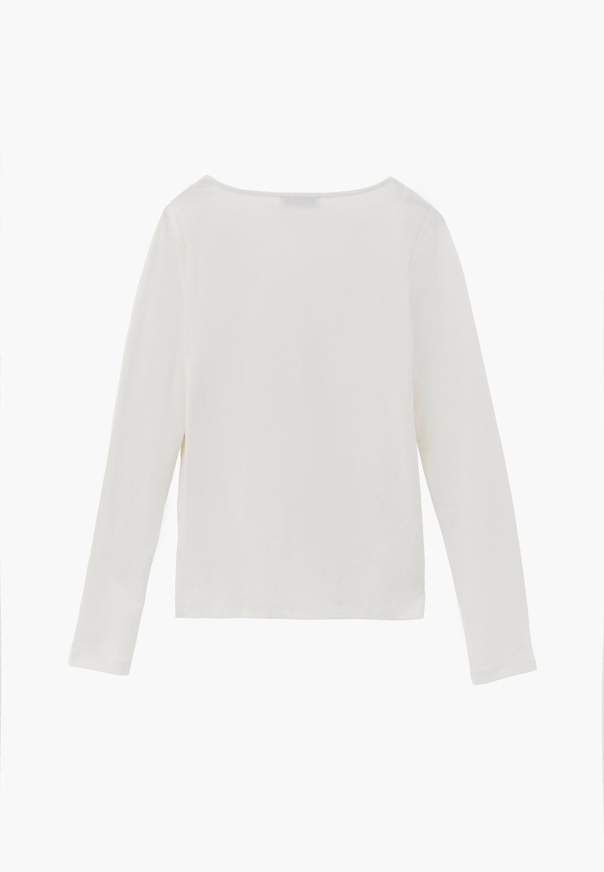 Long Sleeve U Neck Bodycon T-Shirt - ICE MILK