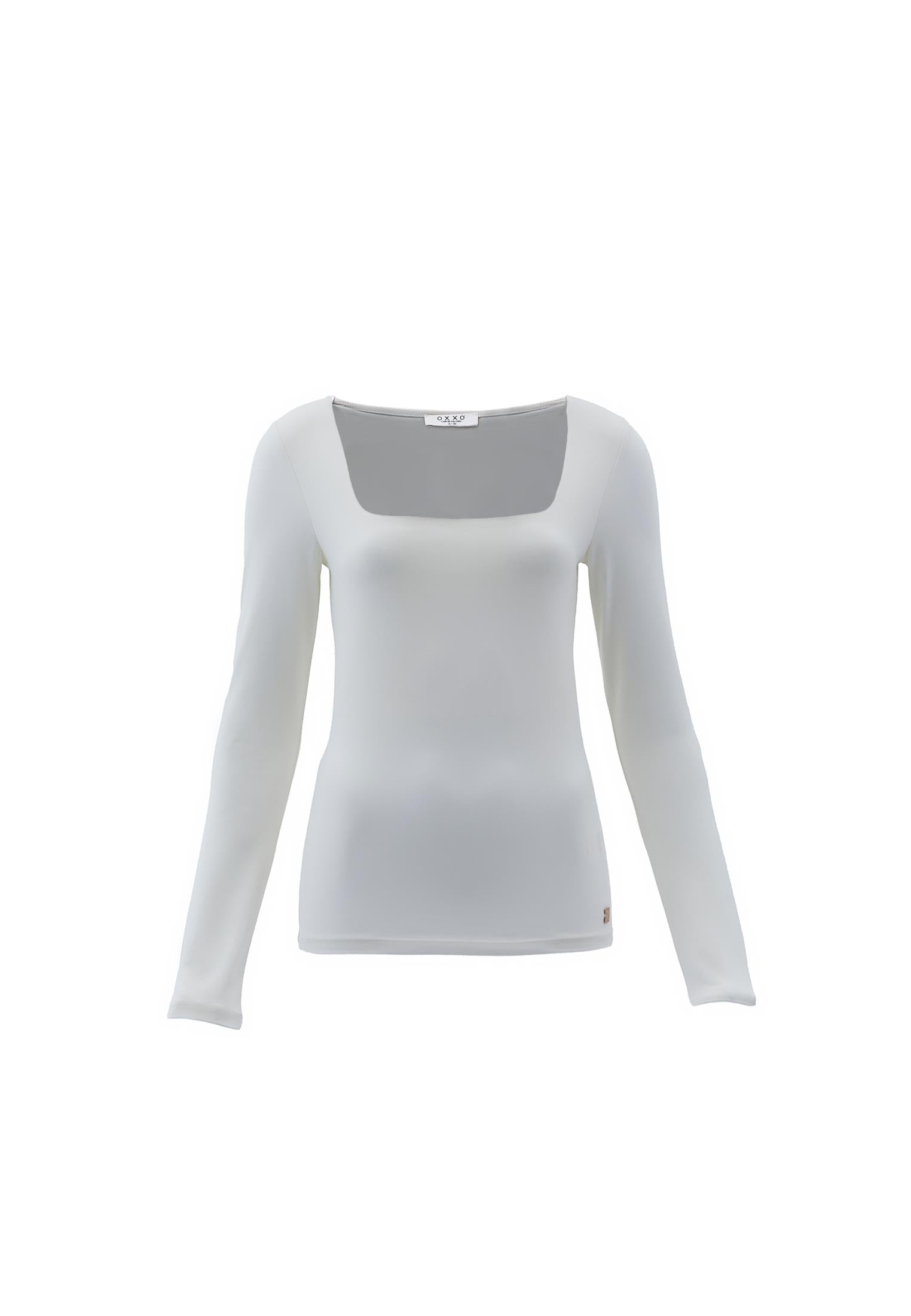 Square Neck Long Sleeve T-Shirt - ICE MILK